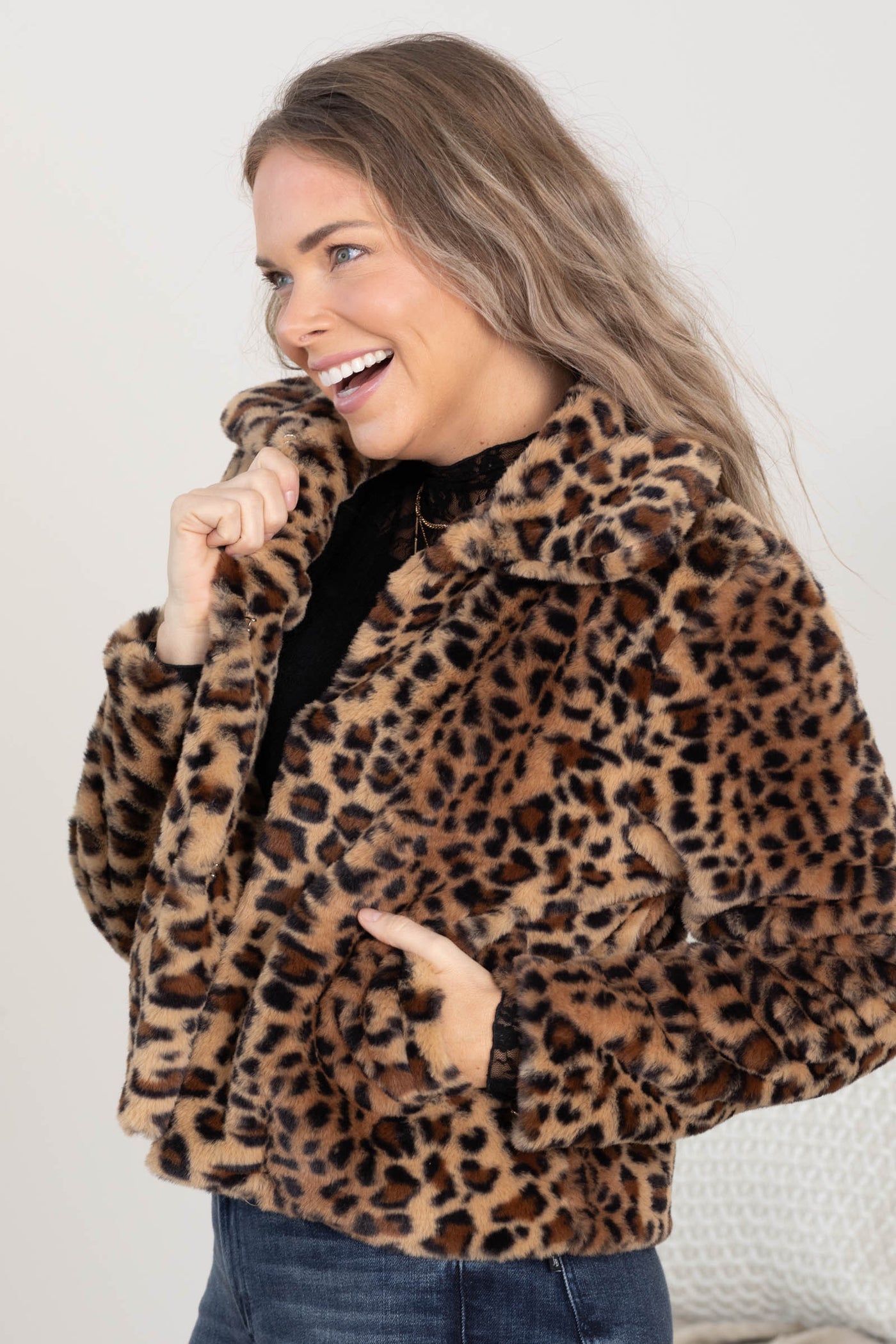After Midnight Faux Fur Leopard Jacket