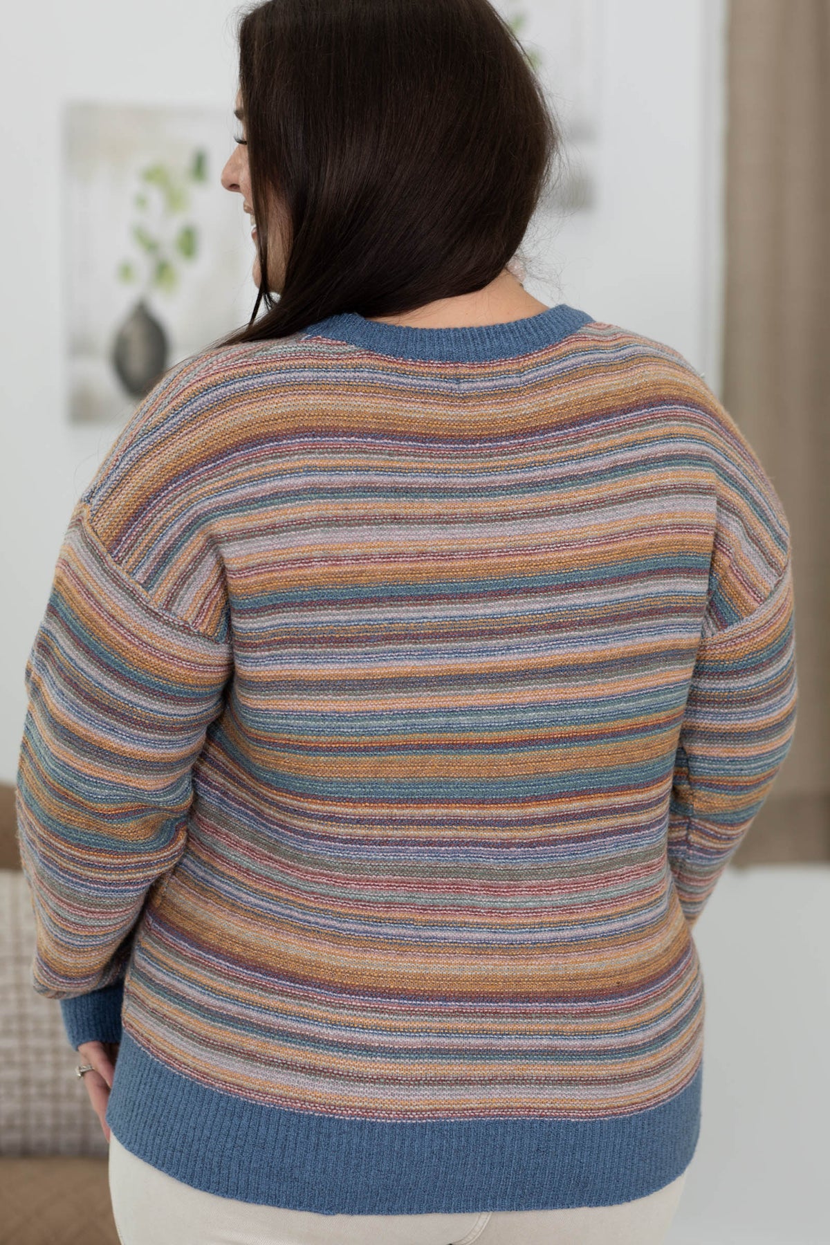 Multicolor Striped Textured Sweater