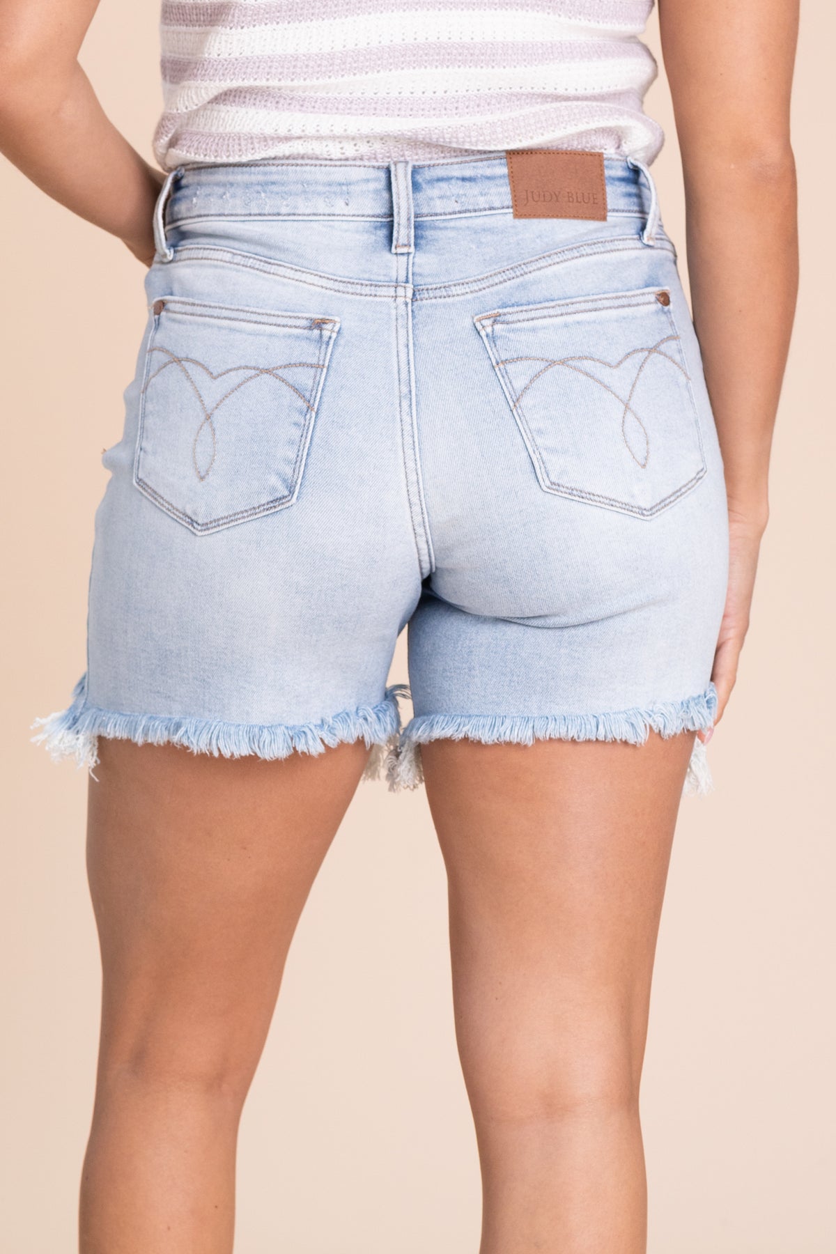 Button Dad Short Judy Blue Long Cut Off 2 Button Dad Shorts · Filly Flair
