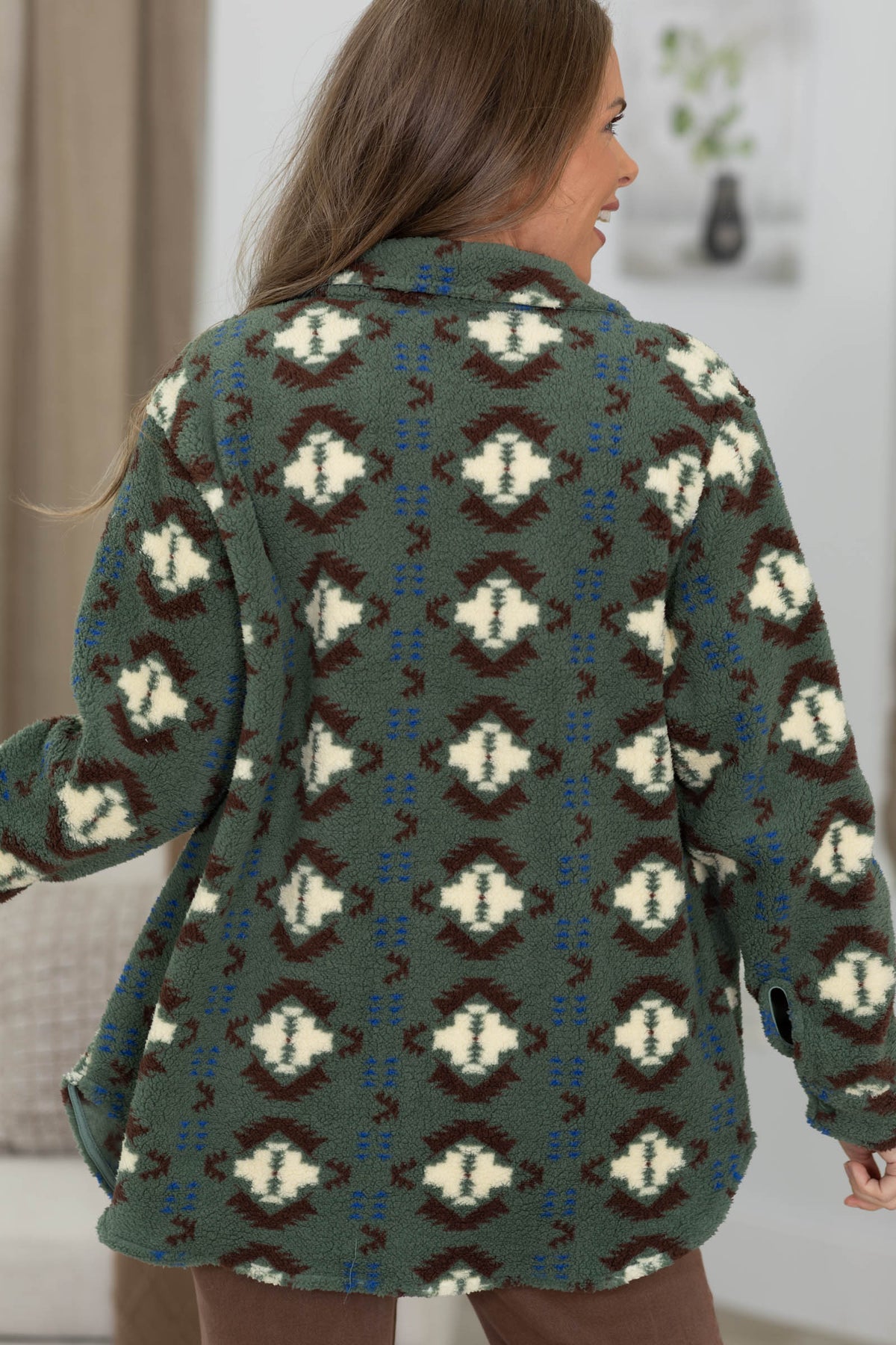 Aztec Pattern Sherpa Shackets