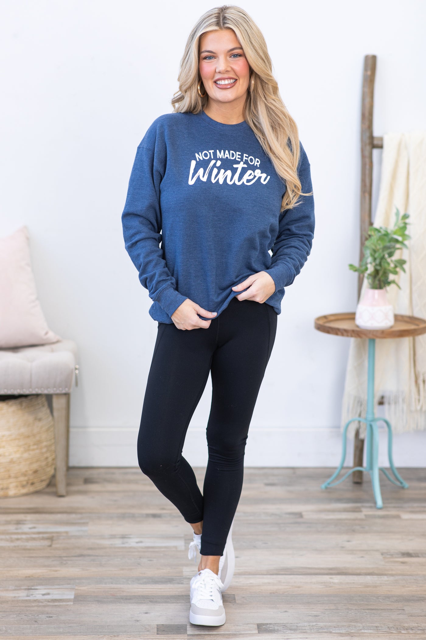 Navy Not Made For Winter Graphic Sweatshirt