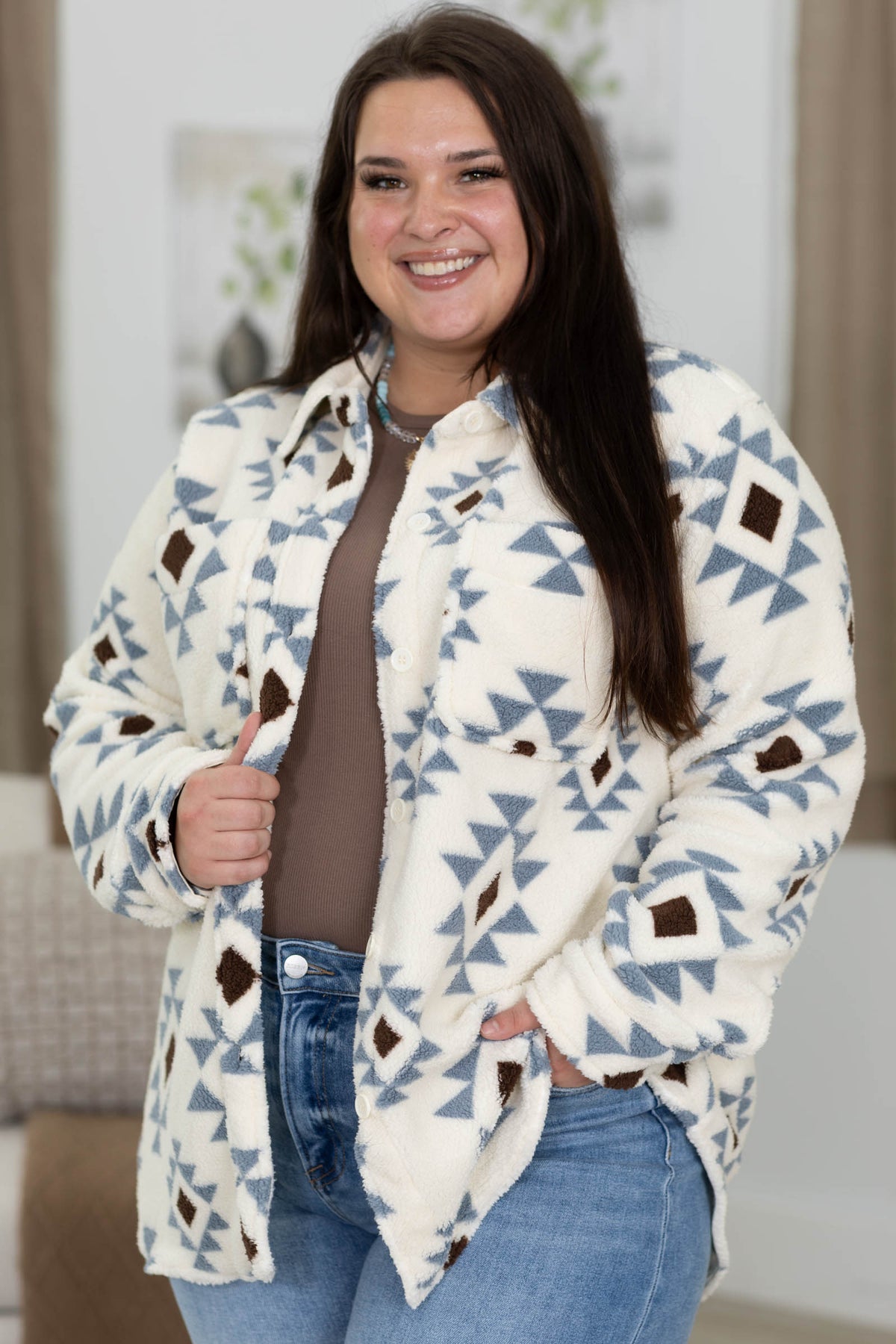 Aztec Pattern Sherpa Shackets