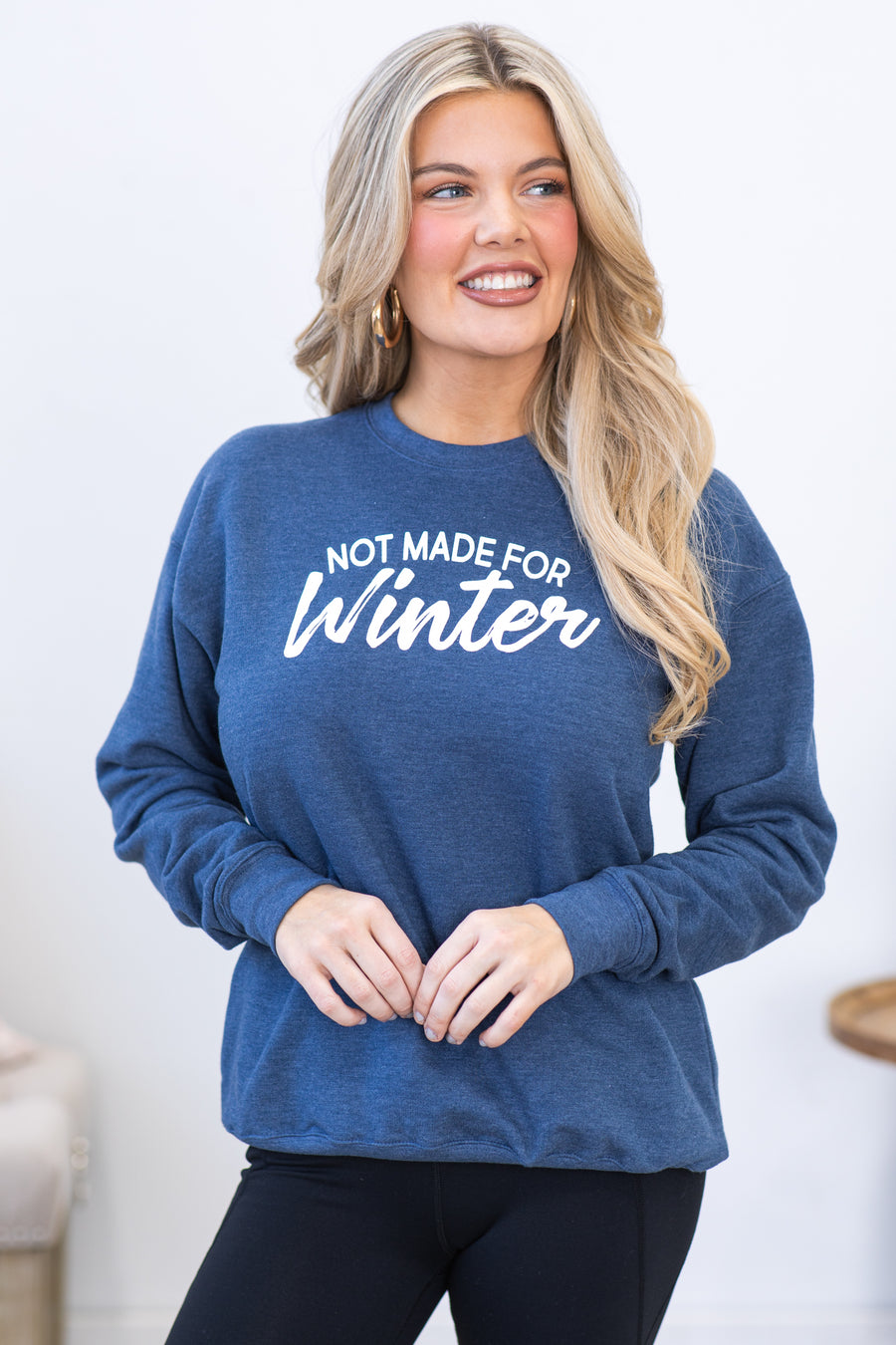 Navy Not Made For Winter Graphic Sweatshirt