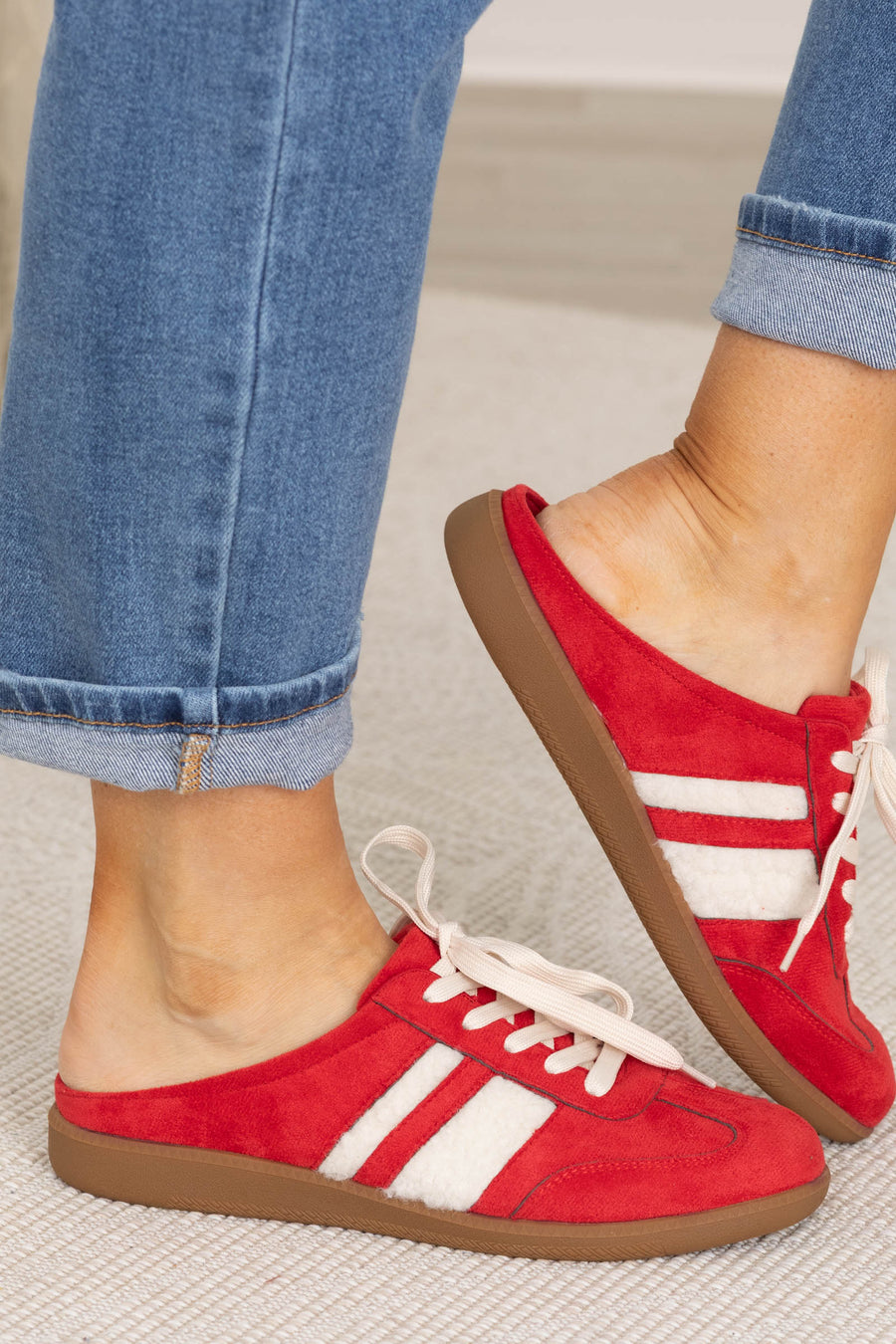 Sherpa Detail Slip On Mule Sneakers