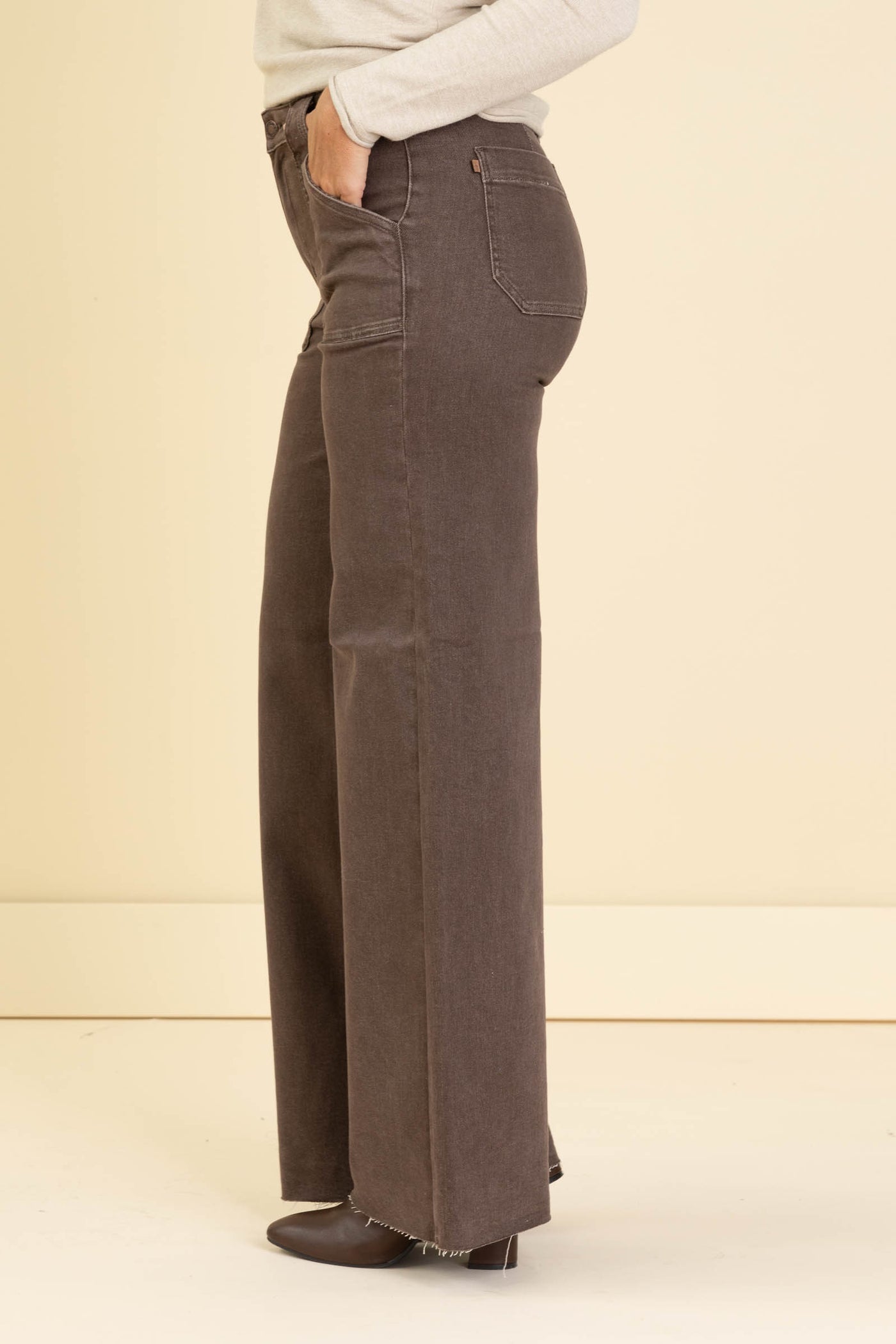 Judy Blue Brown Retro Wide Jeans