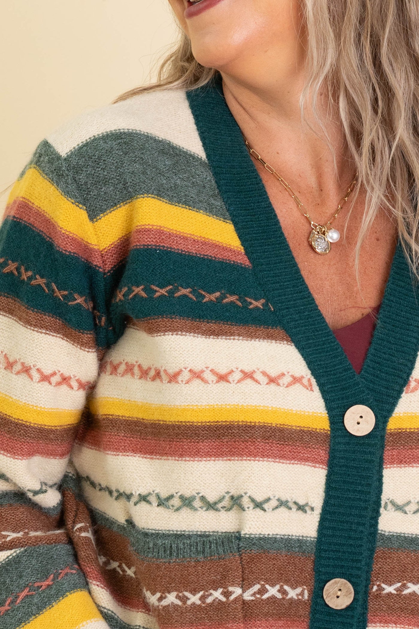 Southwest Stripe Cardigan With Buttons