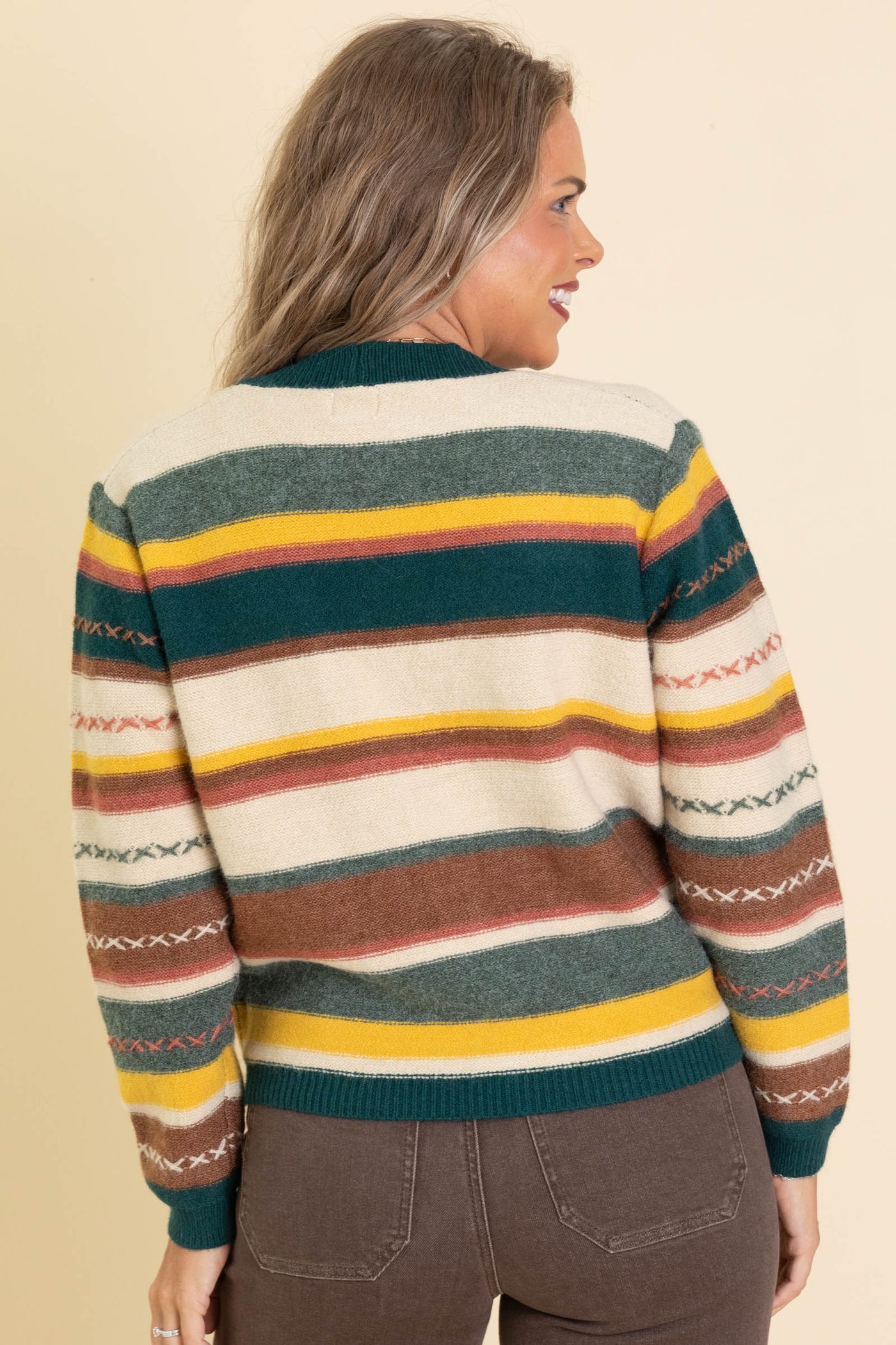 Southwest Stripe Cardigan With Buttons