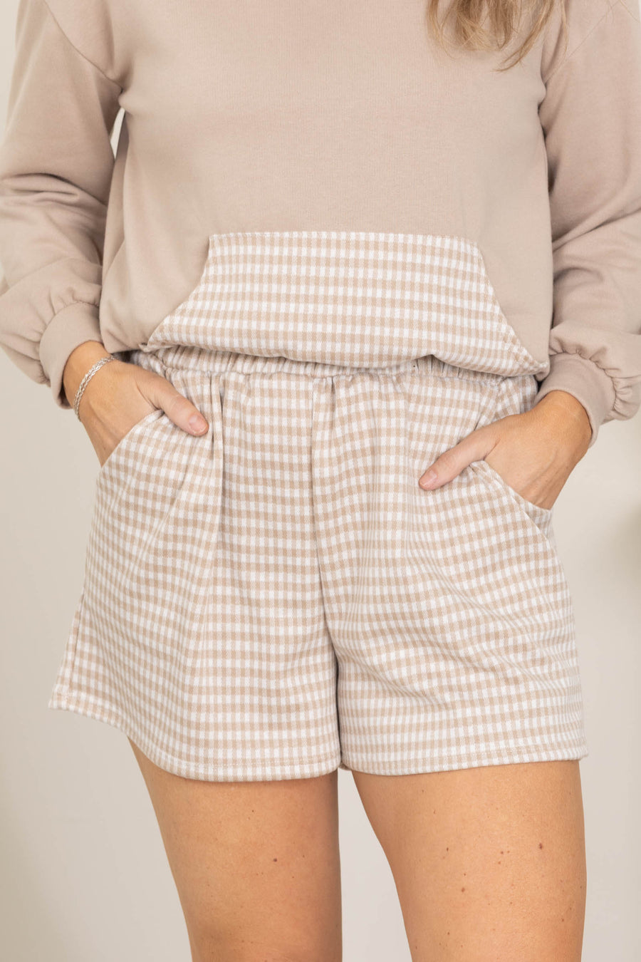 Everyday Comfy Gingham Knit Shorts