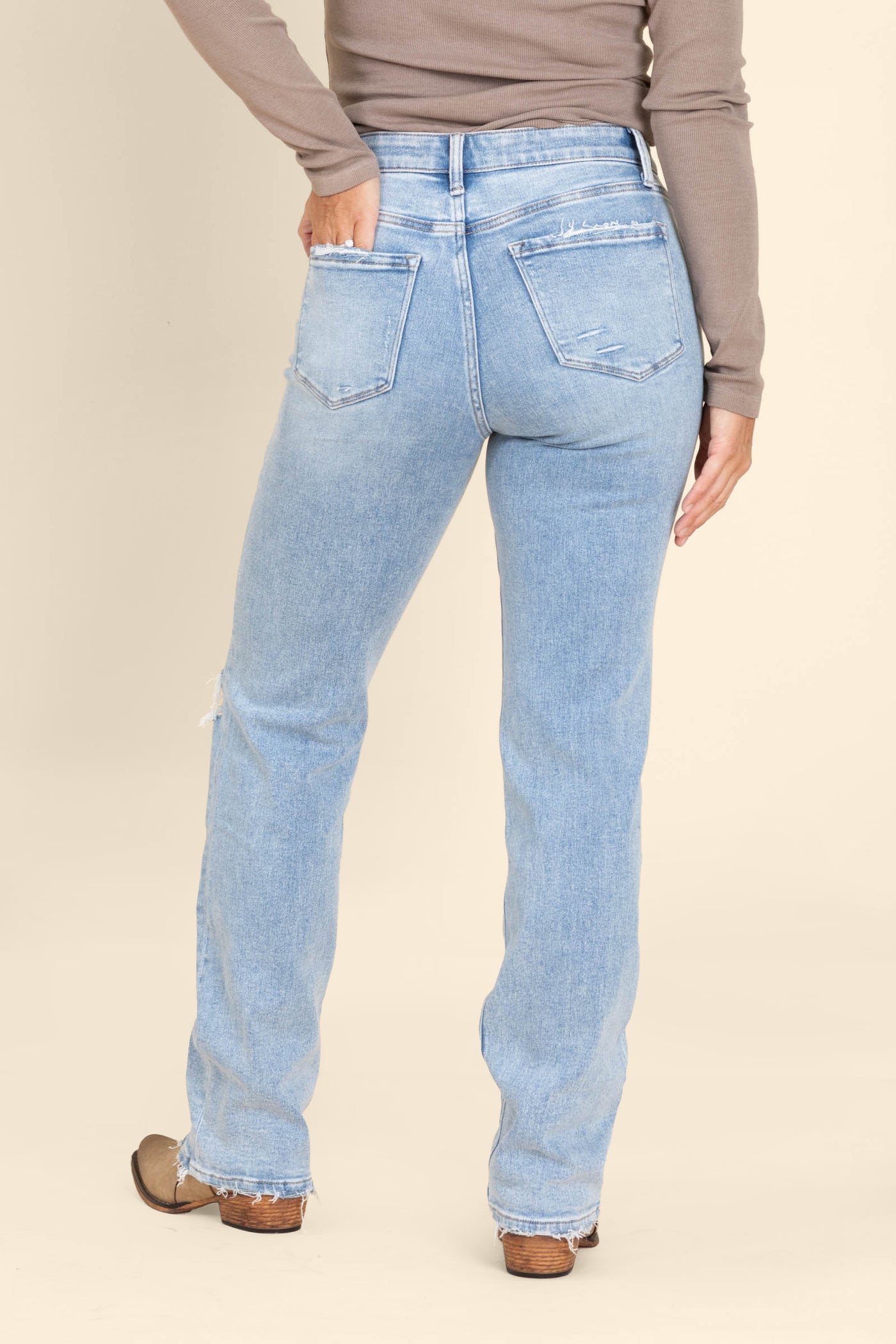 Lovervet High Rise Distressed Straight Jeans