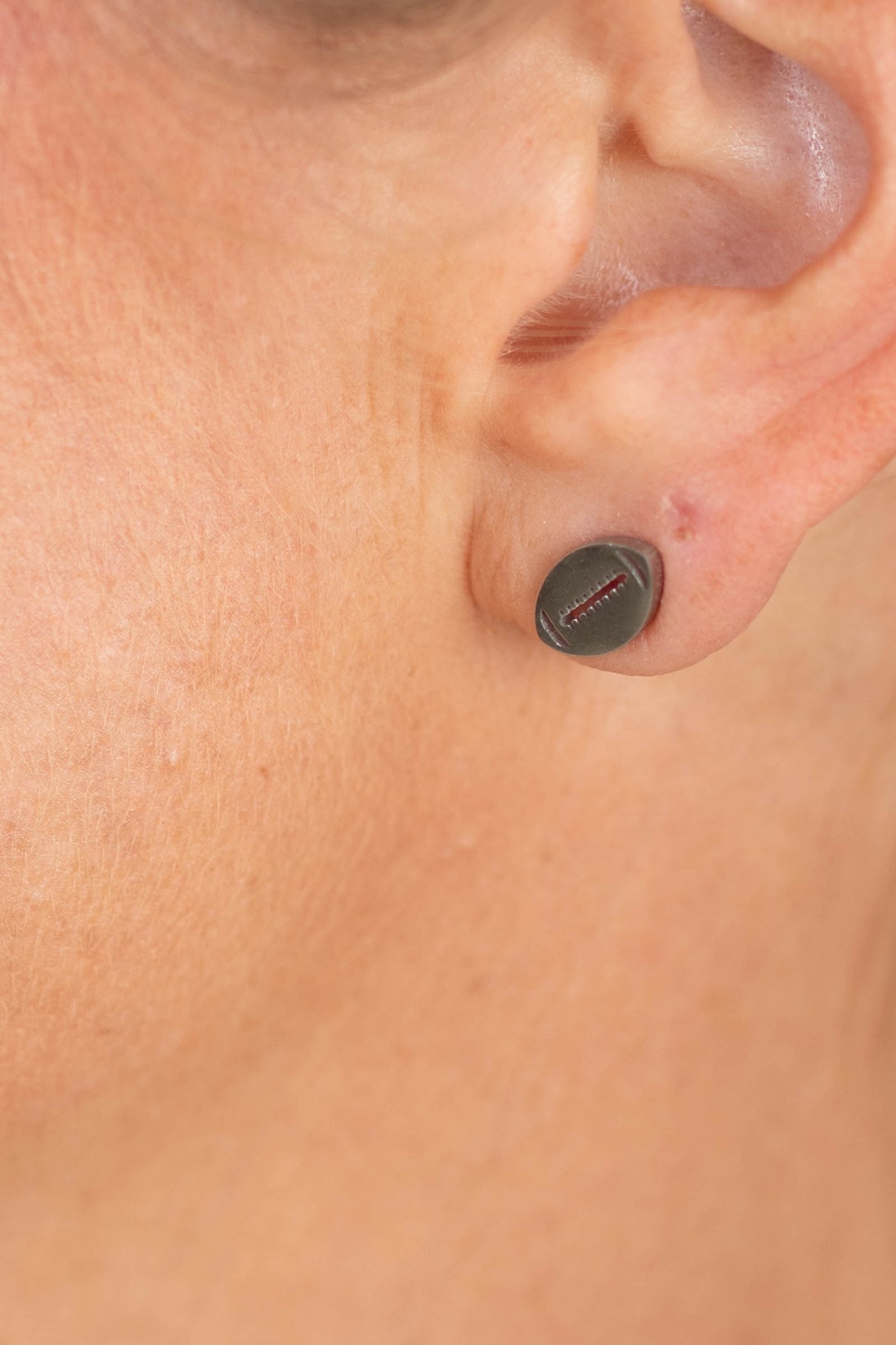 Metal Football Stud Earrings