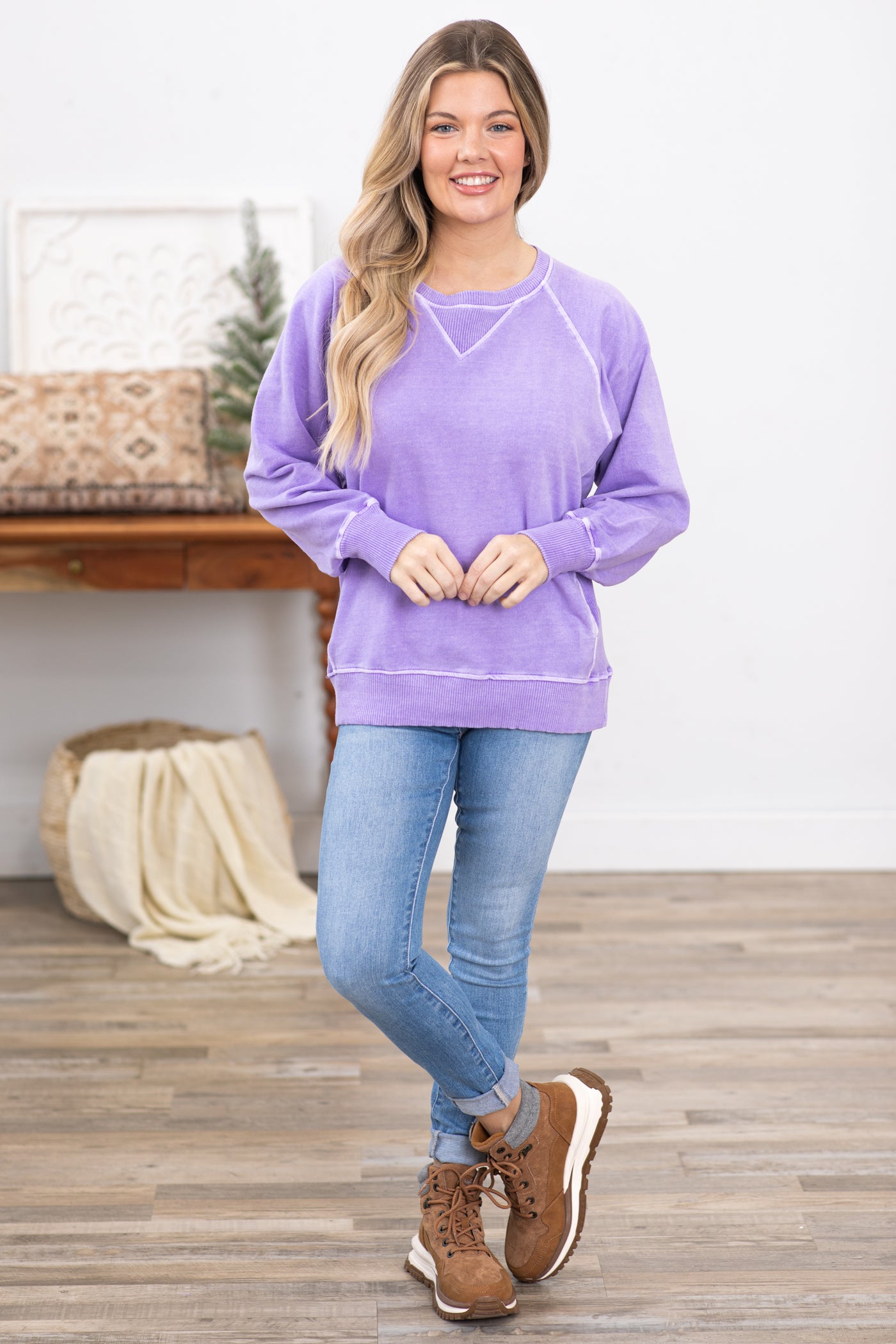 Lavender Pigment Dyed Sweatshirt