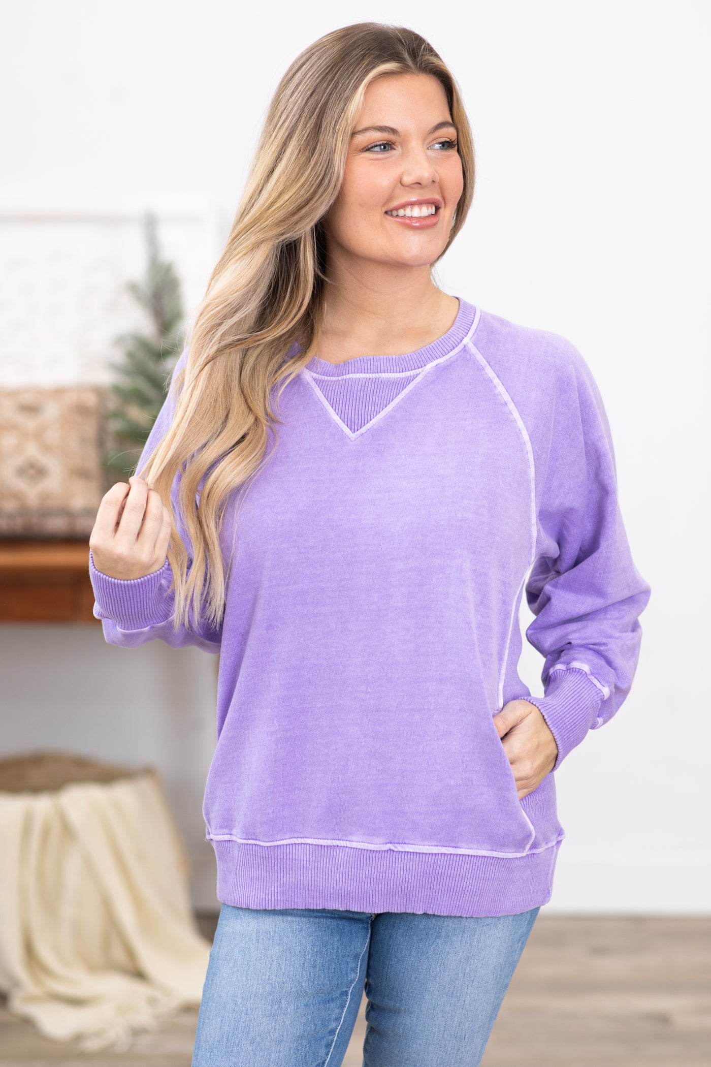 Lavender Pigment Dyed Sweatshirt