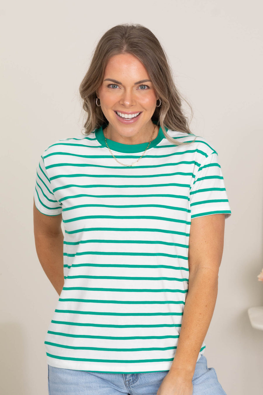 Striped Crewneck Knit Tees