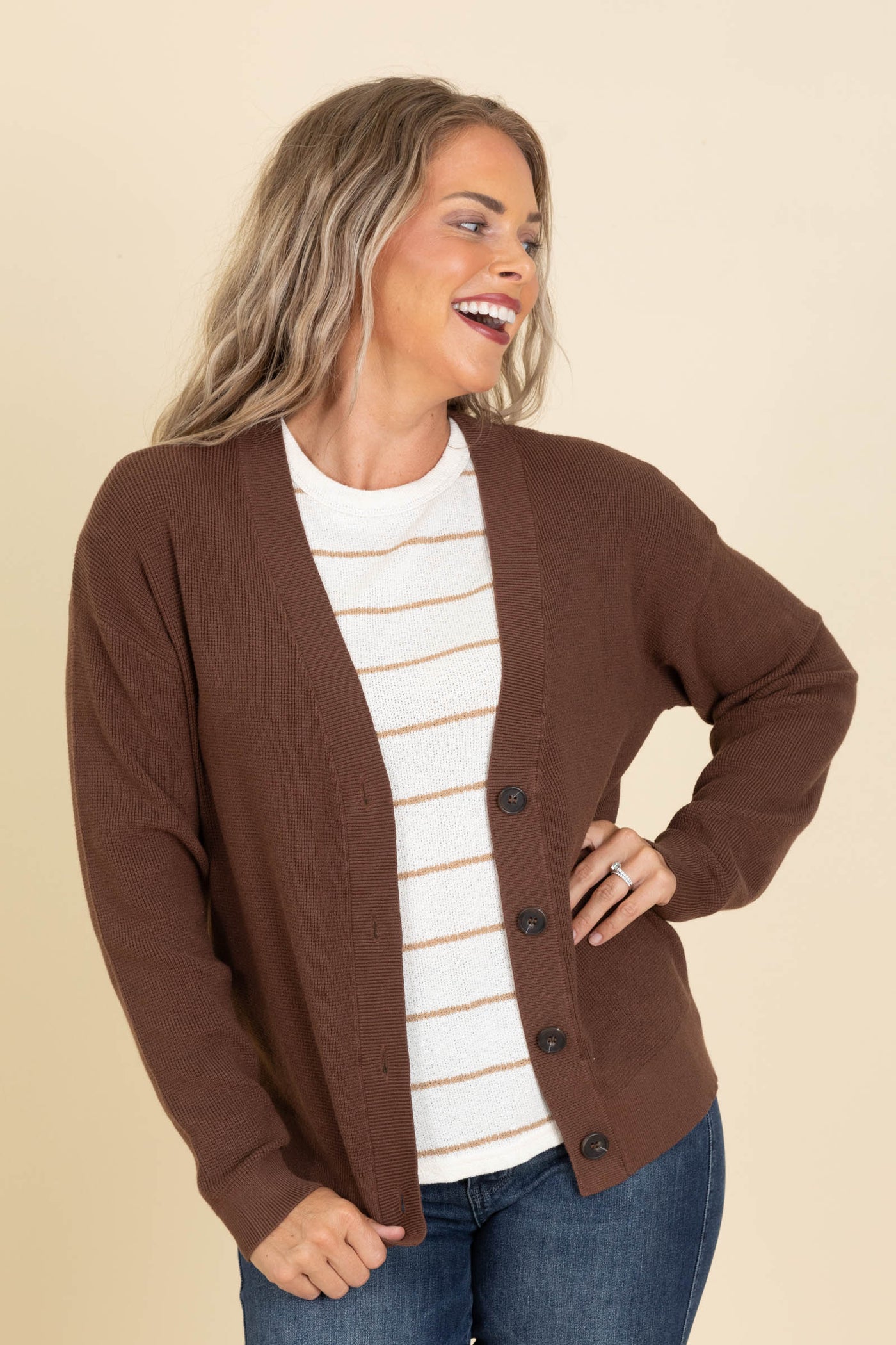 Knit Sweater Cardigans With Buttons