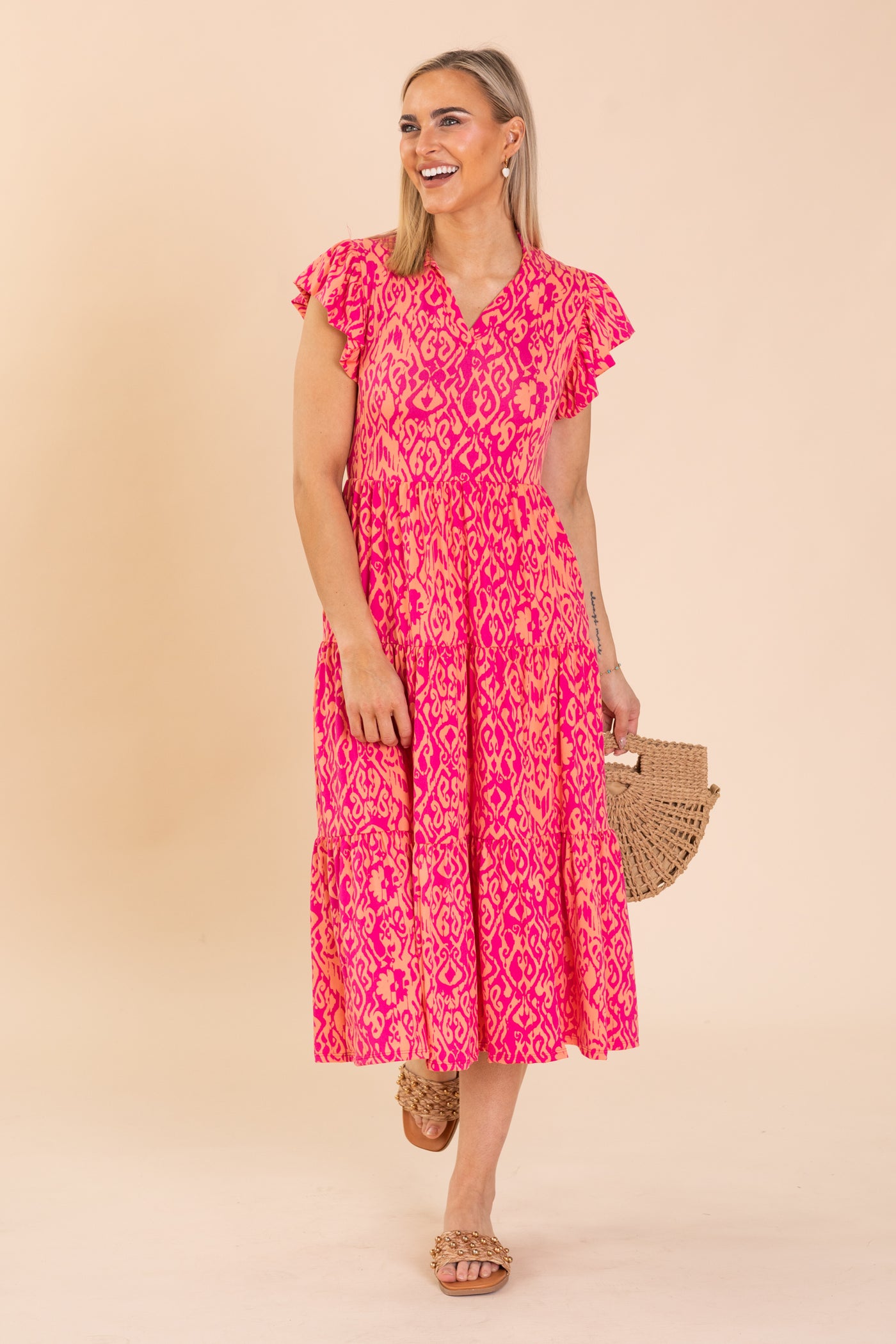 fuchsia knit dress Philomijin Fuchsia Sweater Dress 8