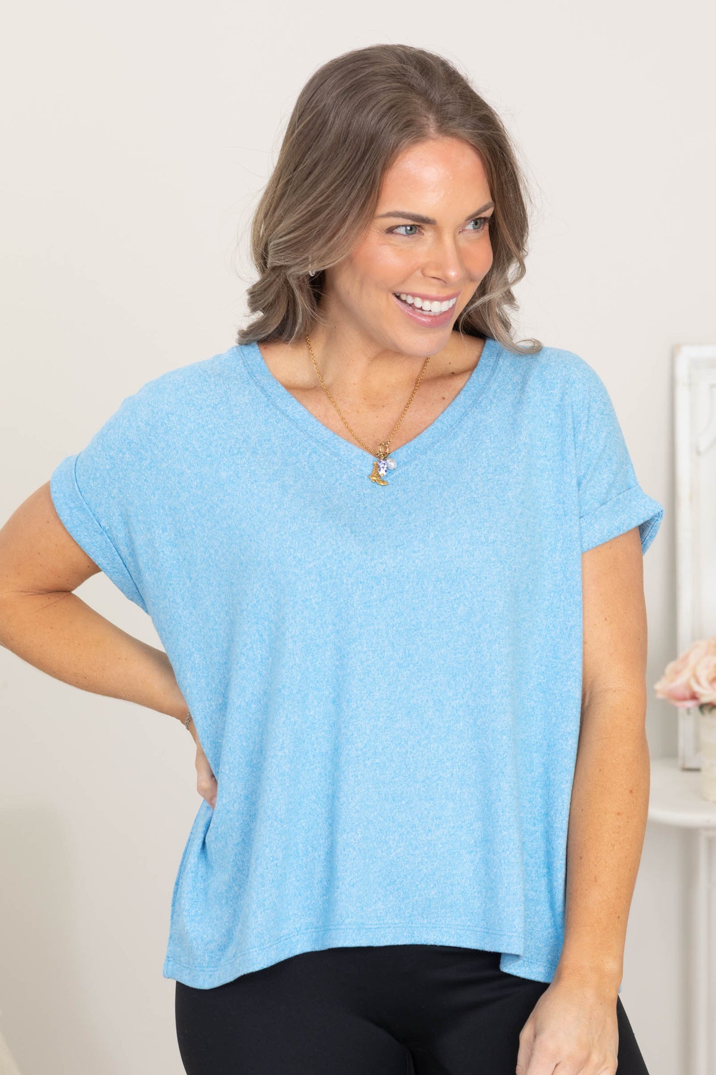 Super Soft Hacci V-Neck Tee