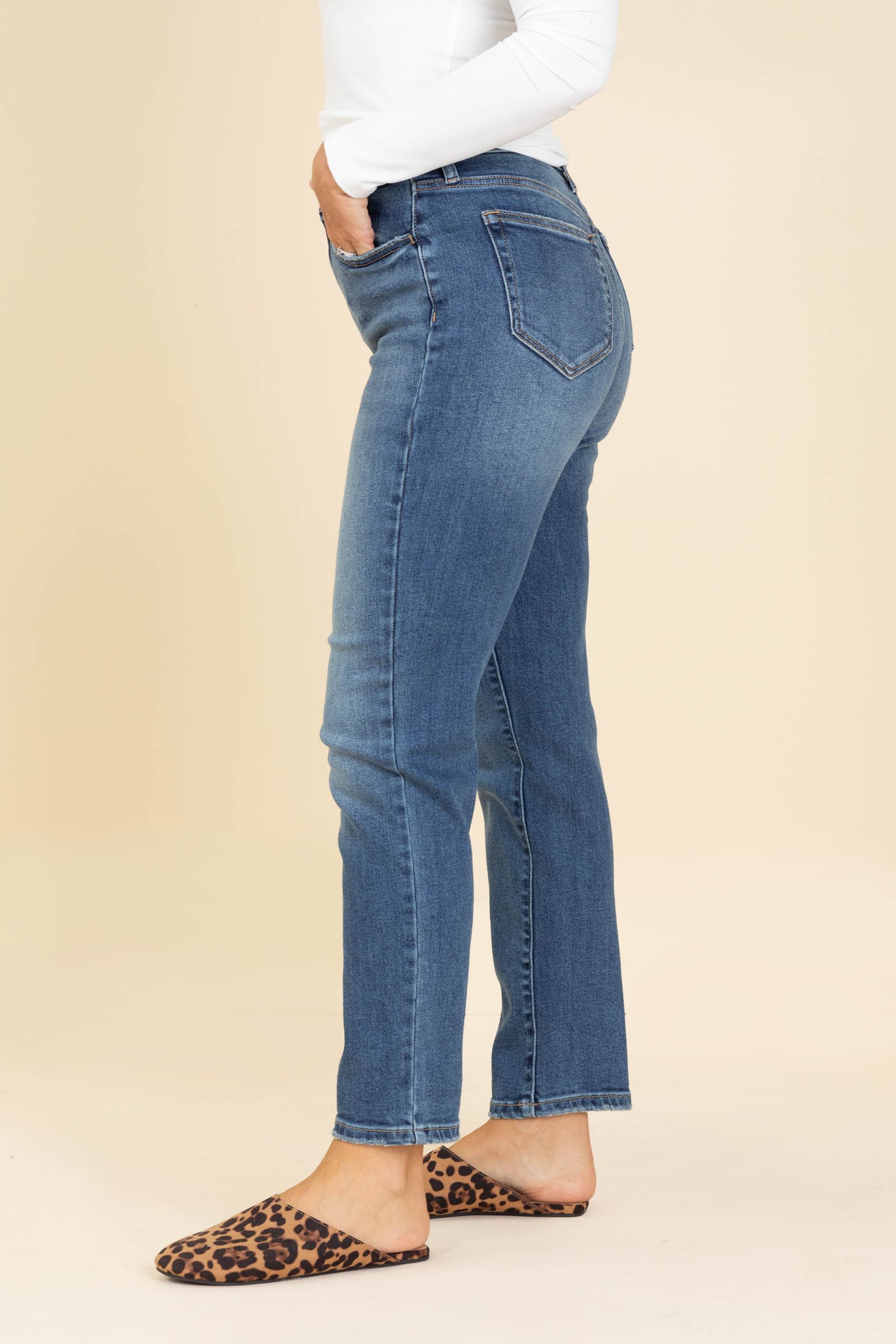 Cello Dark Denim High Rise Straight Jean