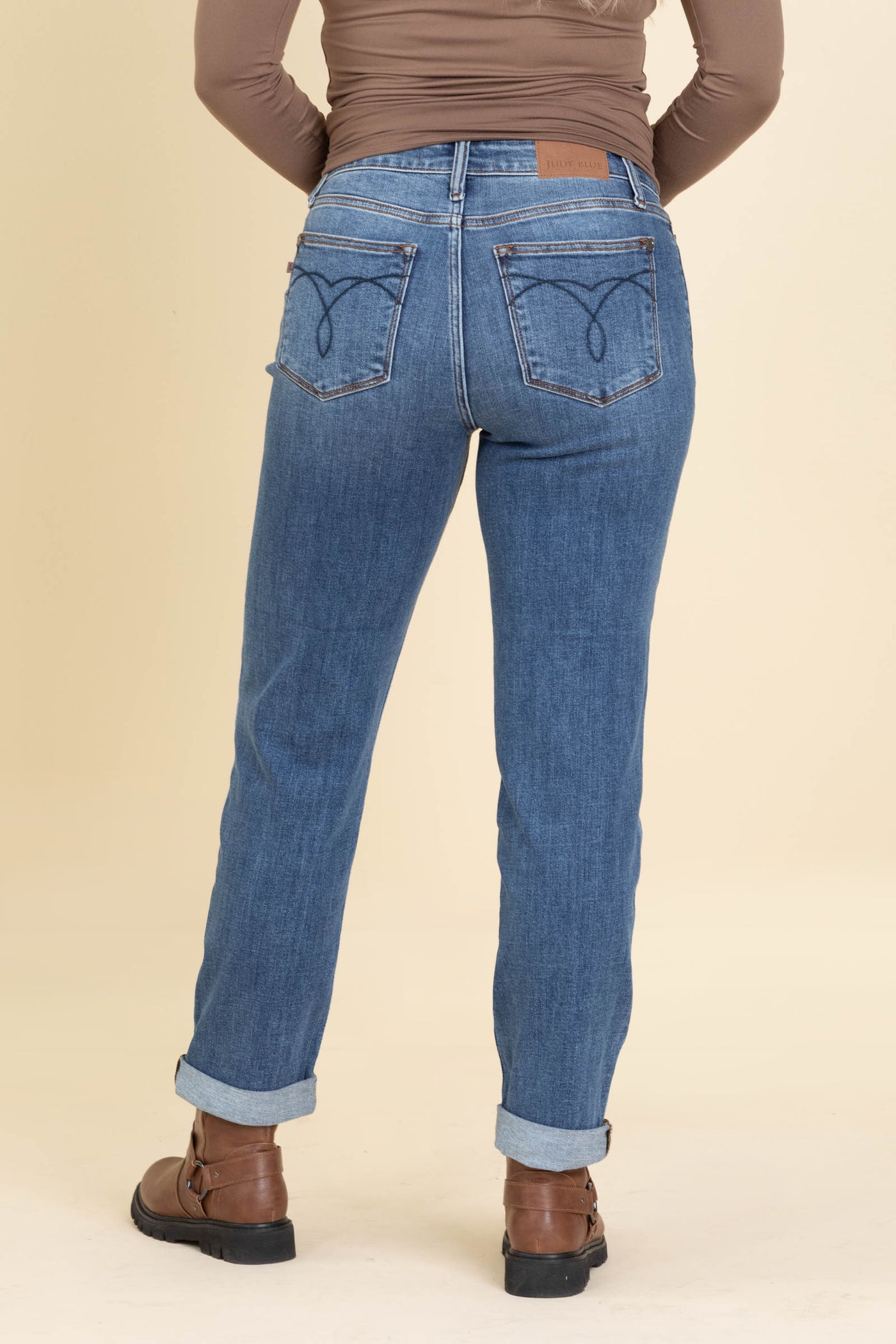 Judy Blue Medium Wash Classic Cuffed Jeans