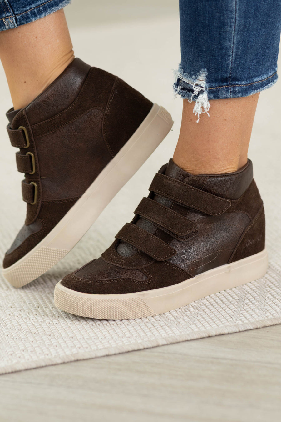 Blowfish Brown Velcro Wedge Sneaker