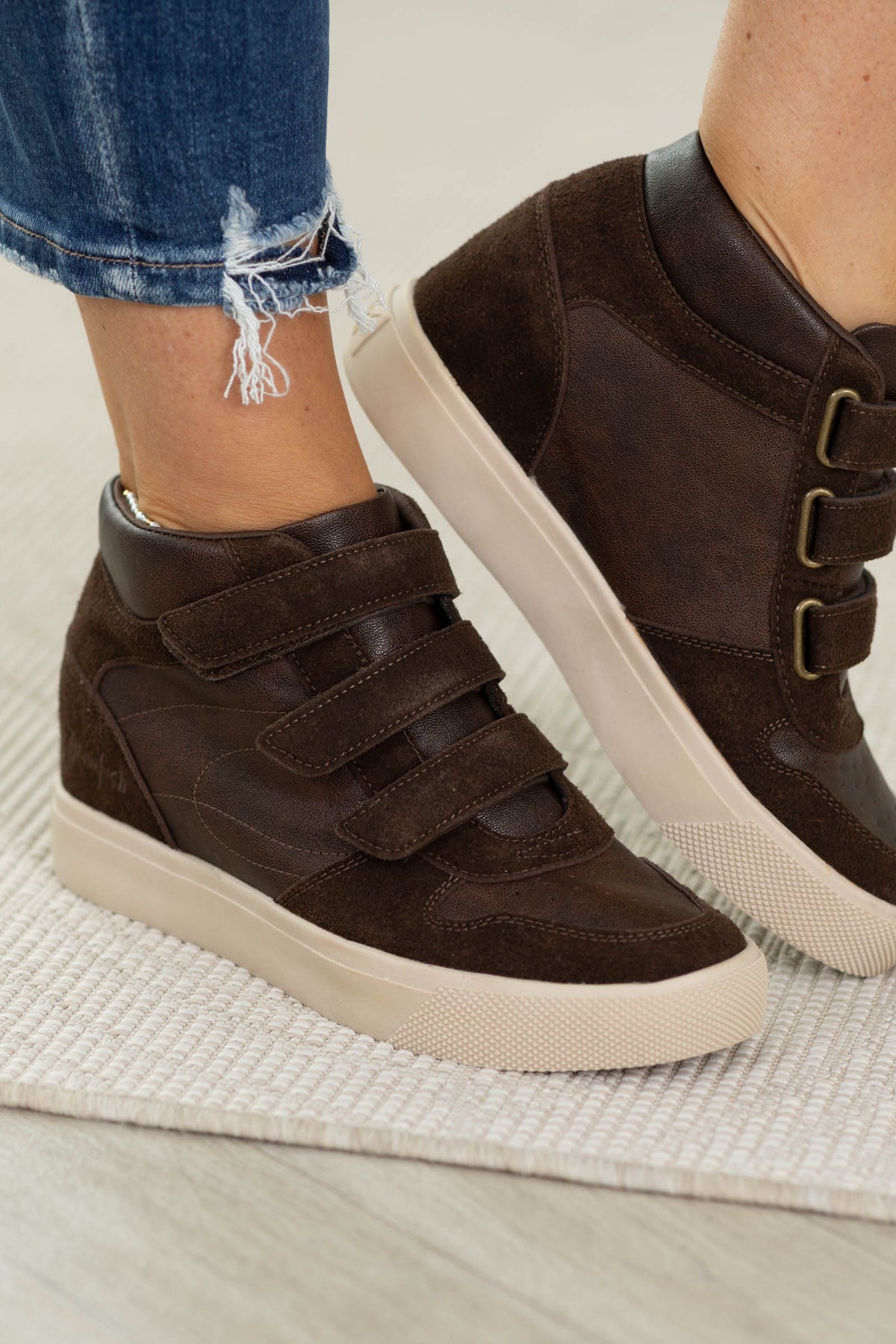 Blowfish Brown Velcro Wedge Sneaker