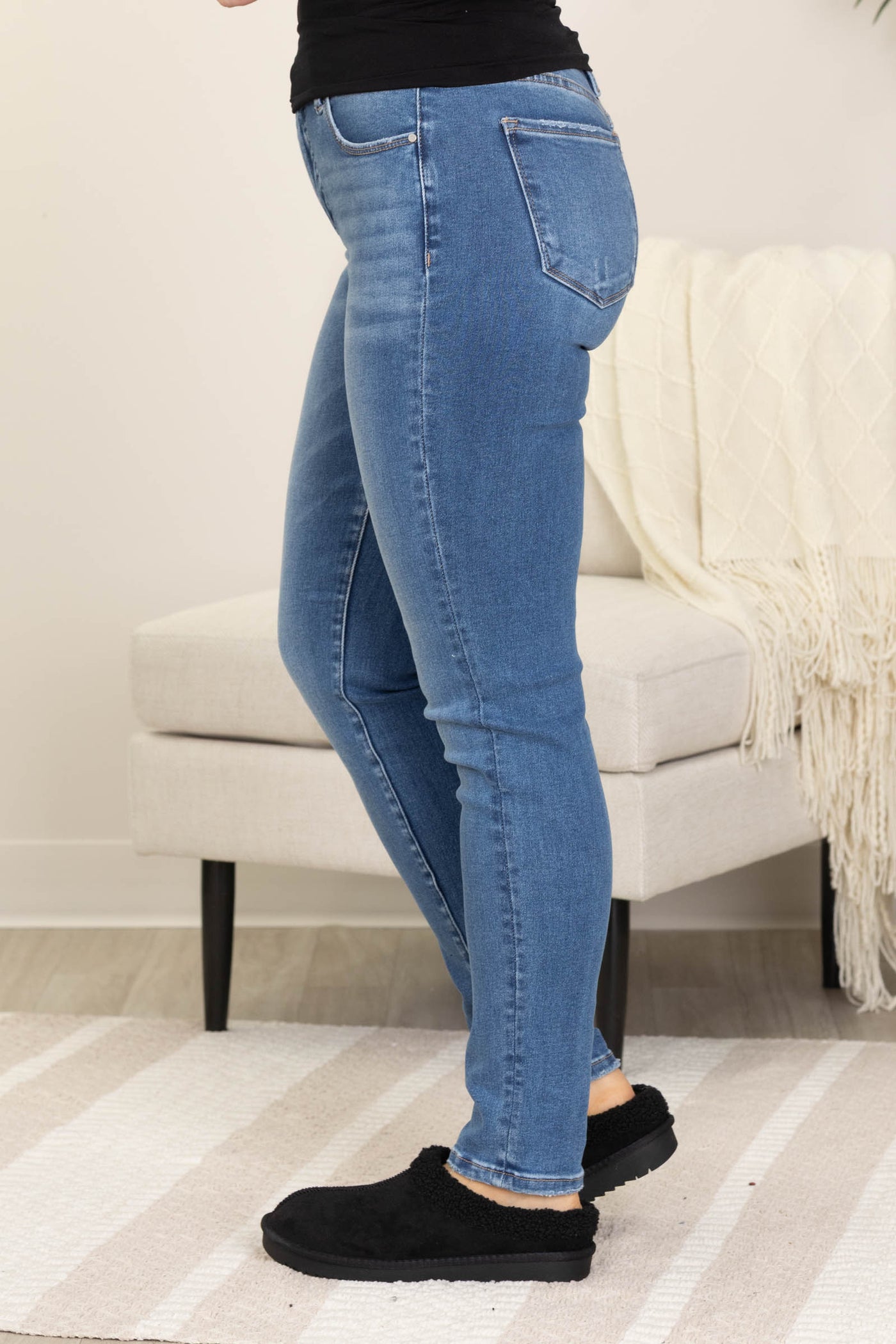 Risen Tummy Control Mid Rise Ankle Skinny Jean