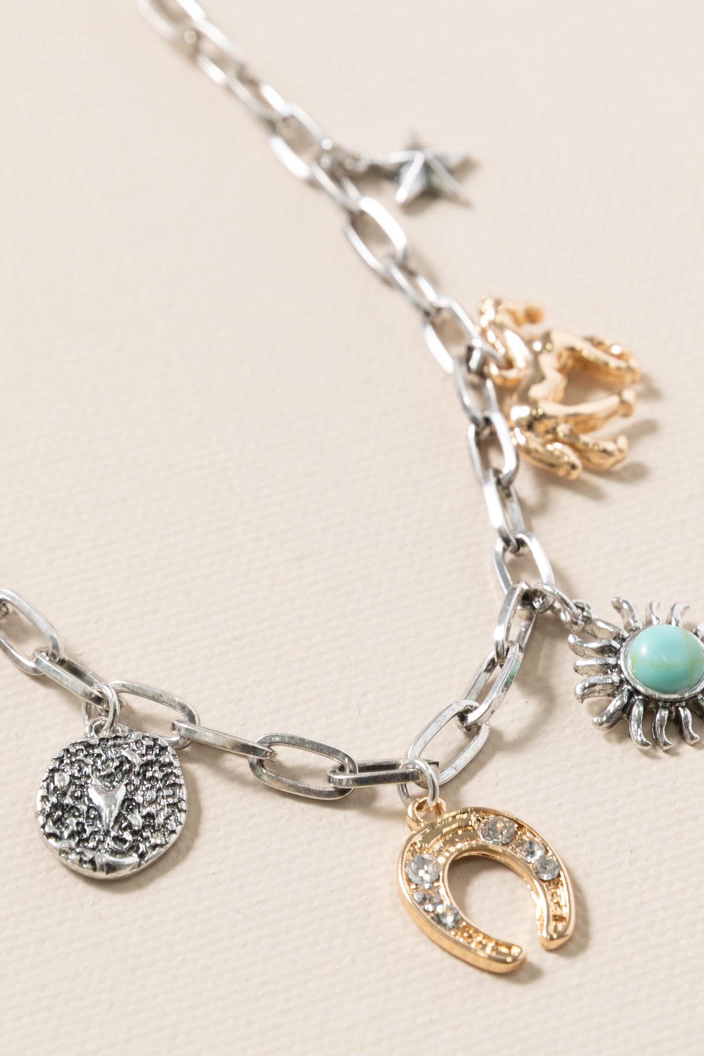 Silver Western Charm Necklace