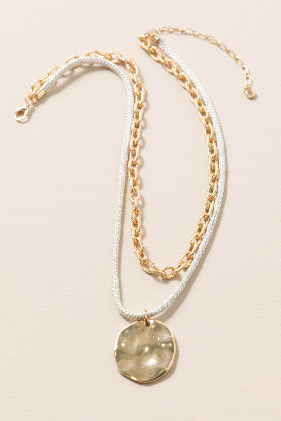 Gold Chain With Rope and Coin Necklace