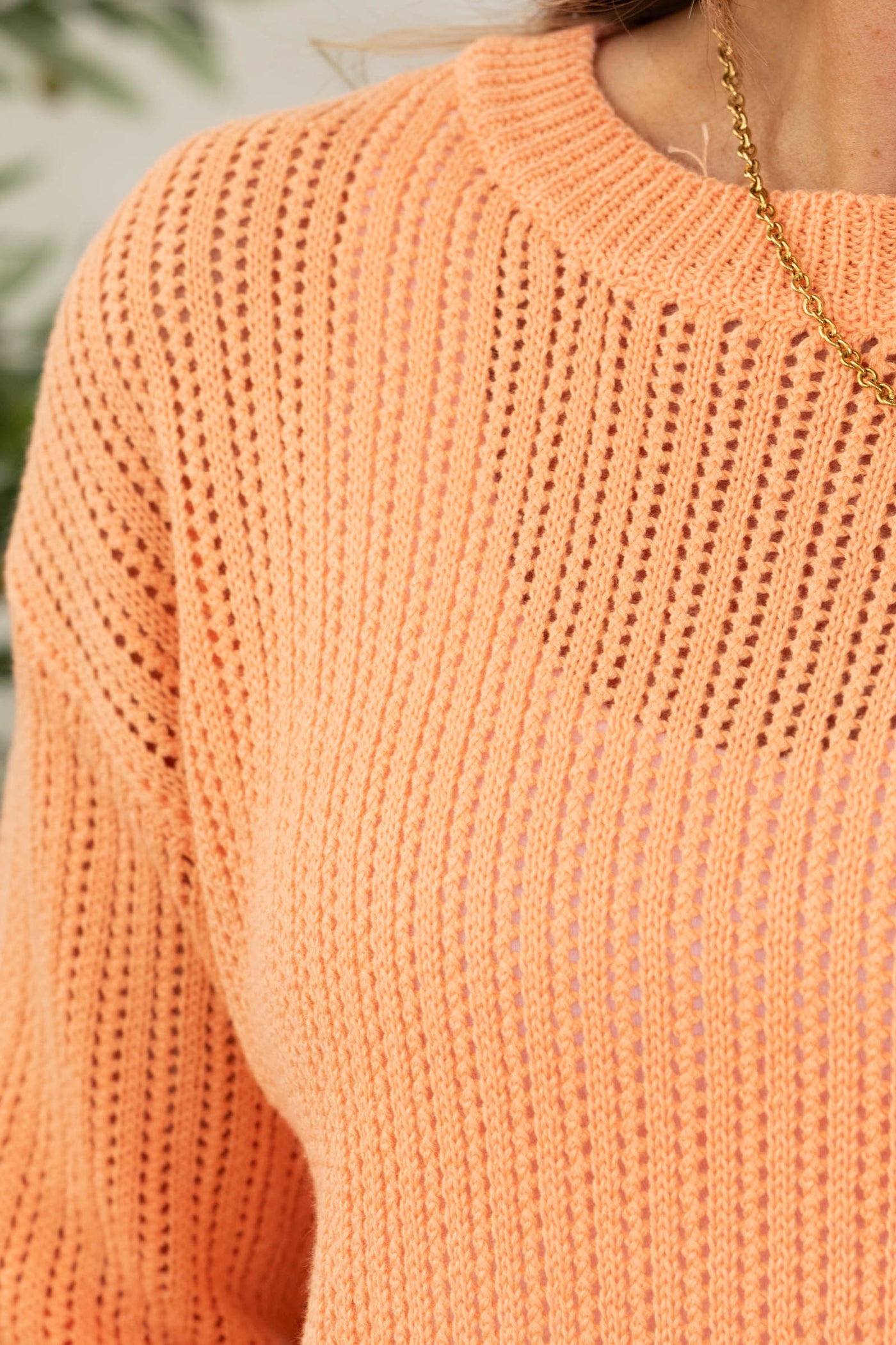 Staccato Coral Long Sleeve Knit Sweater Top