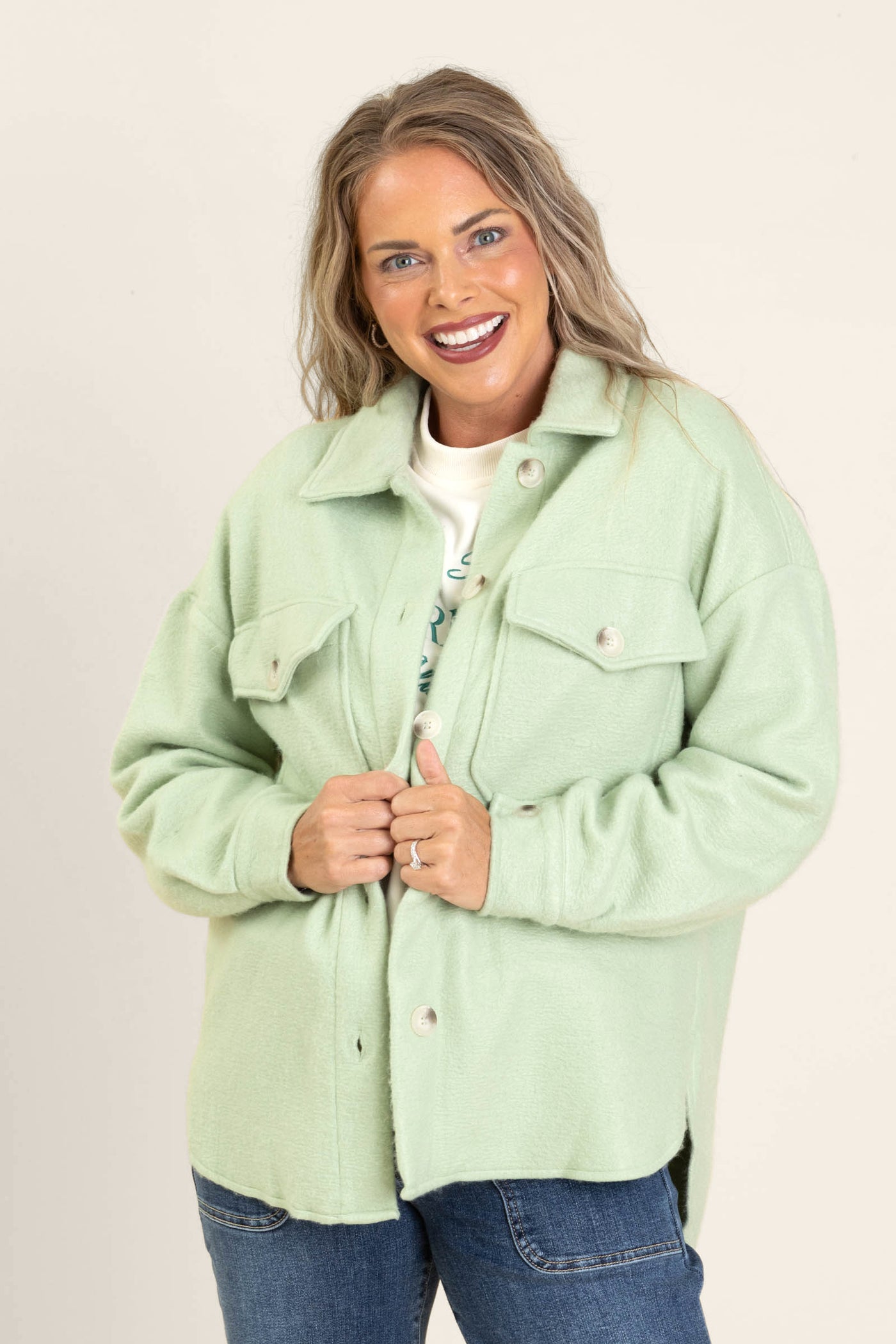 Solid Cozy Button Down Jackets