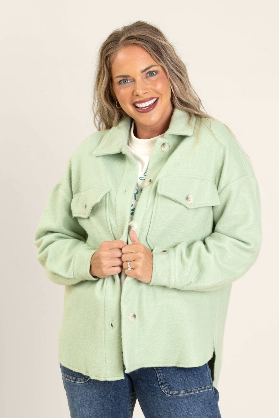 Solid Cozy Button Down Jackets