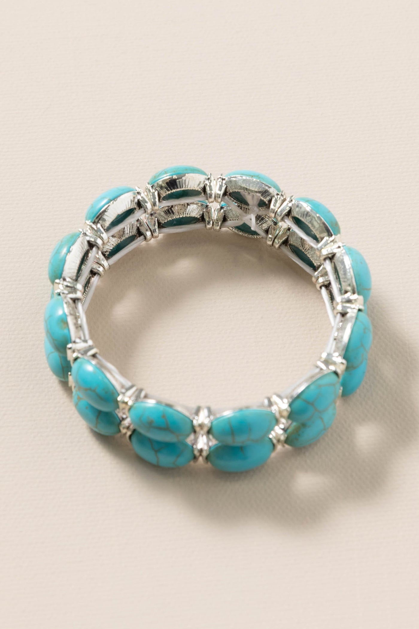 Turquoise Double Row Stretch Bracelet