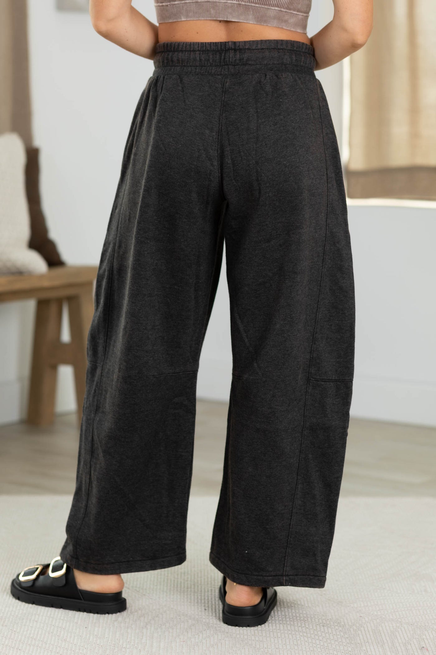 Fleece Acid Wash Barrel Sweatpants