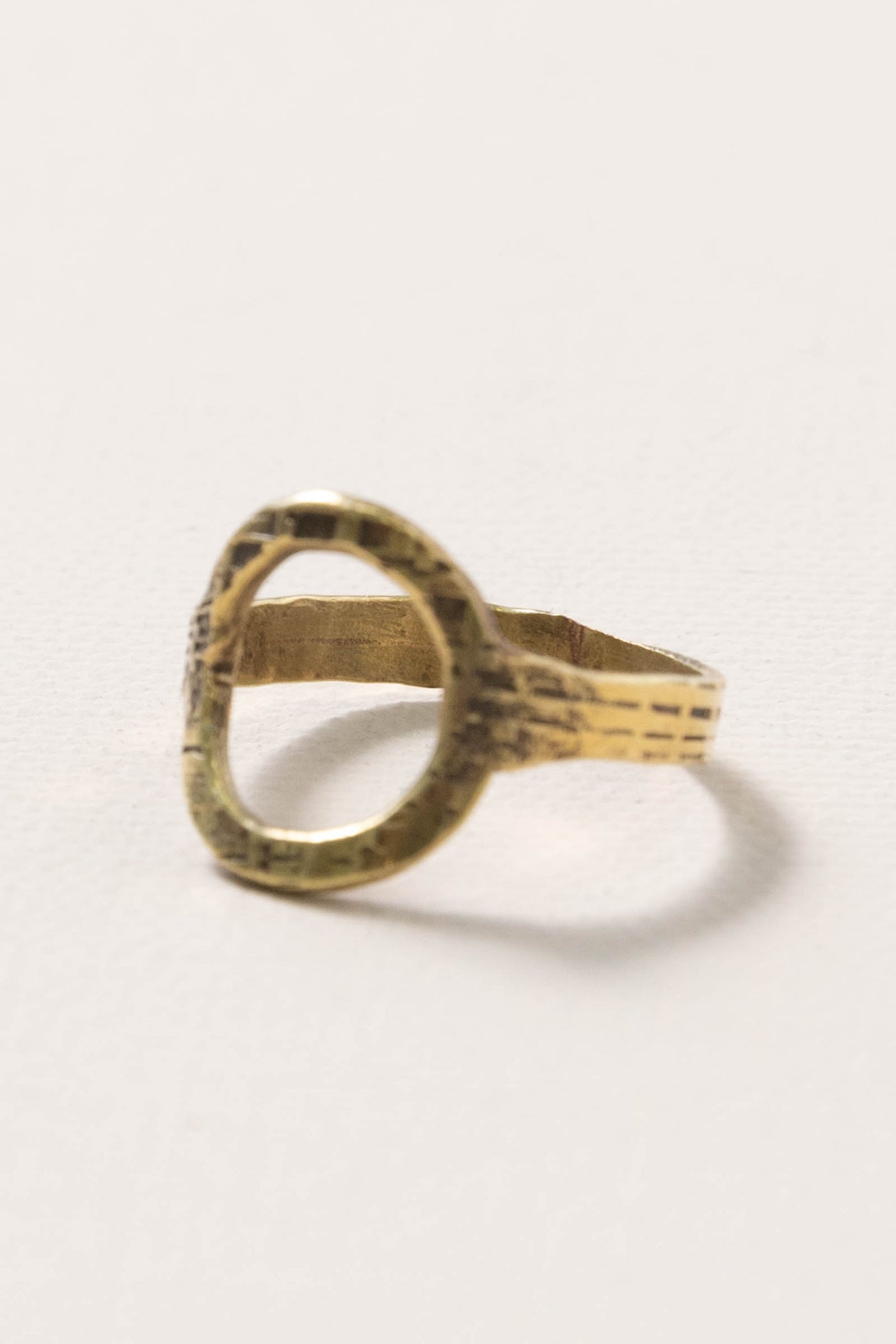 Gold Textured Circle Ring