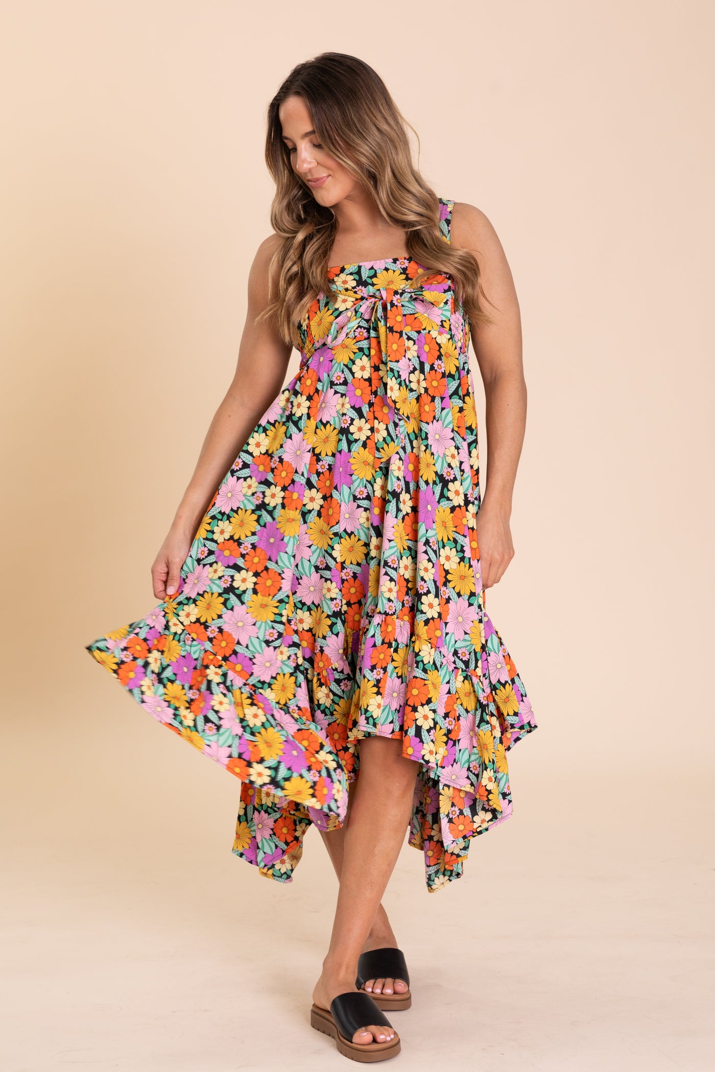 printed ruffle midi dress Natalia Toile Tiered Ruffle Midi Dress