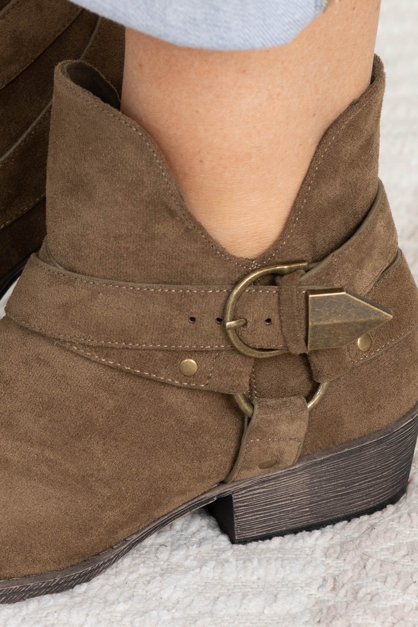 Faux Wrap and Buckle Detail Booties