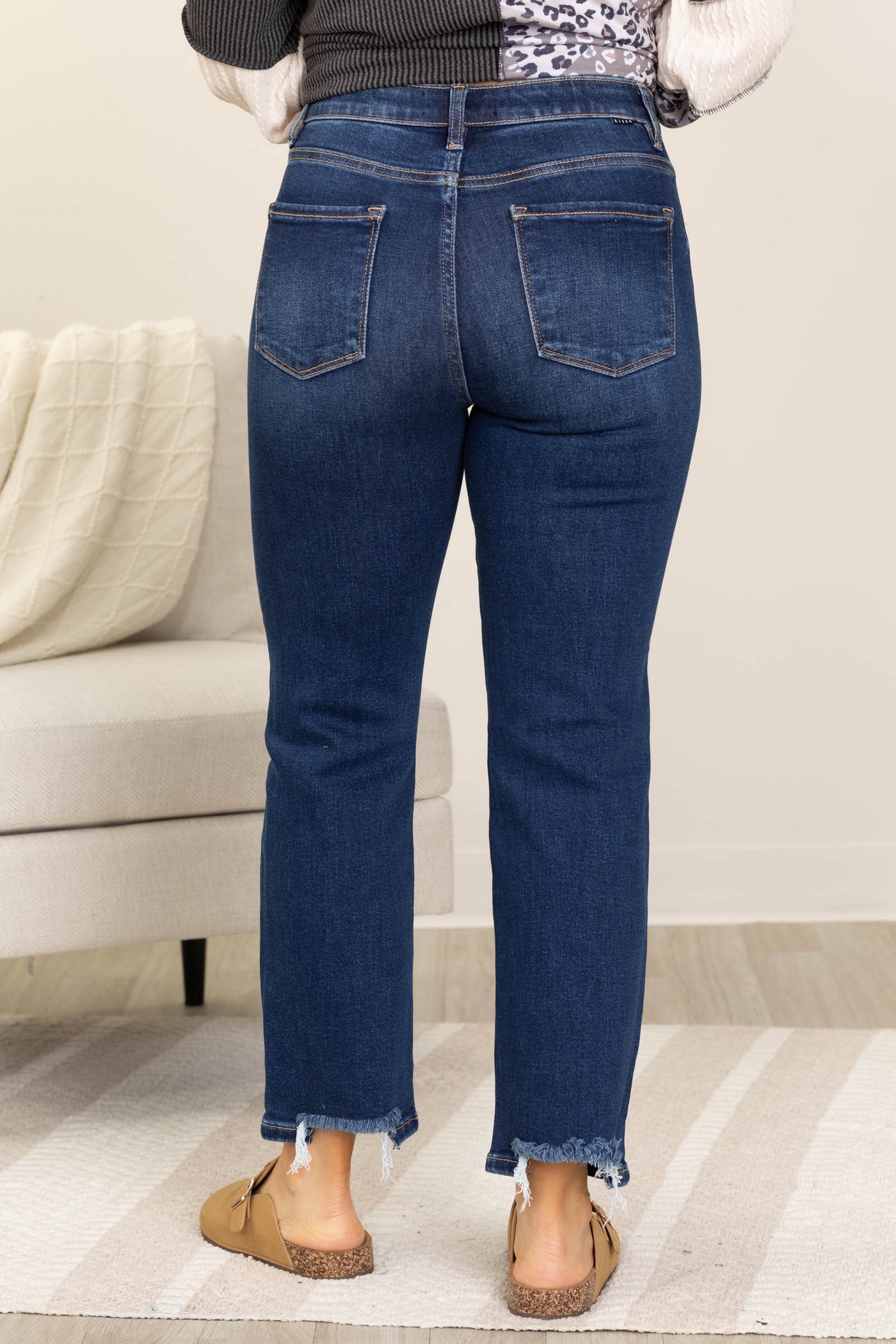 Risen Dark Tummy Control Crop Straight Pants