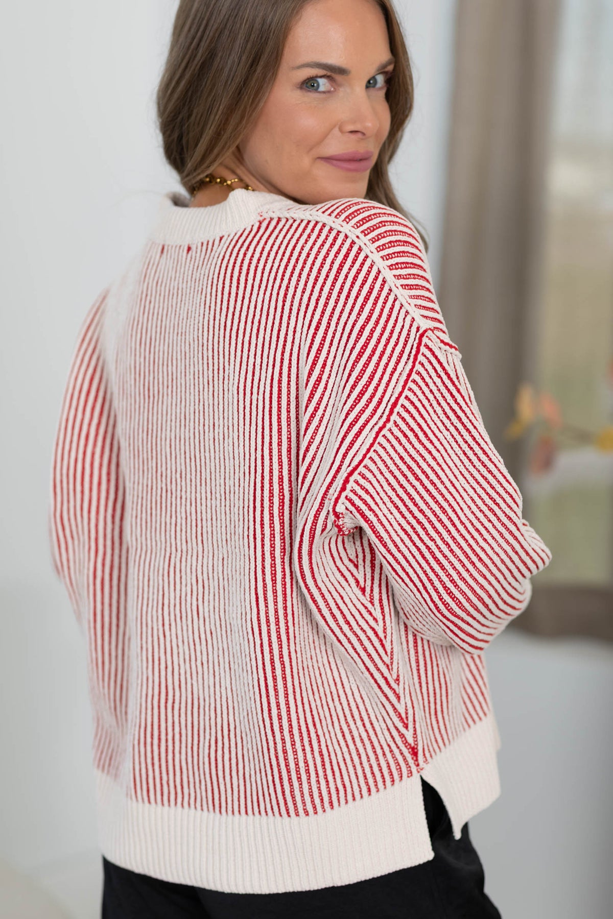 Two Tone Ribbed Soft Sweater