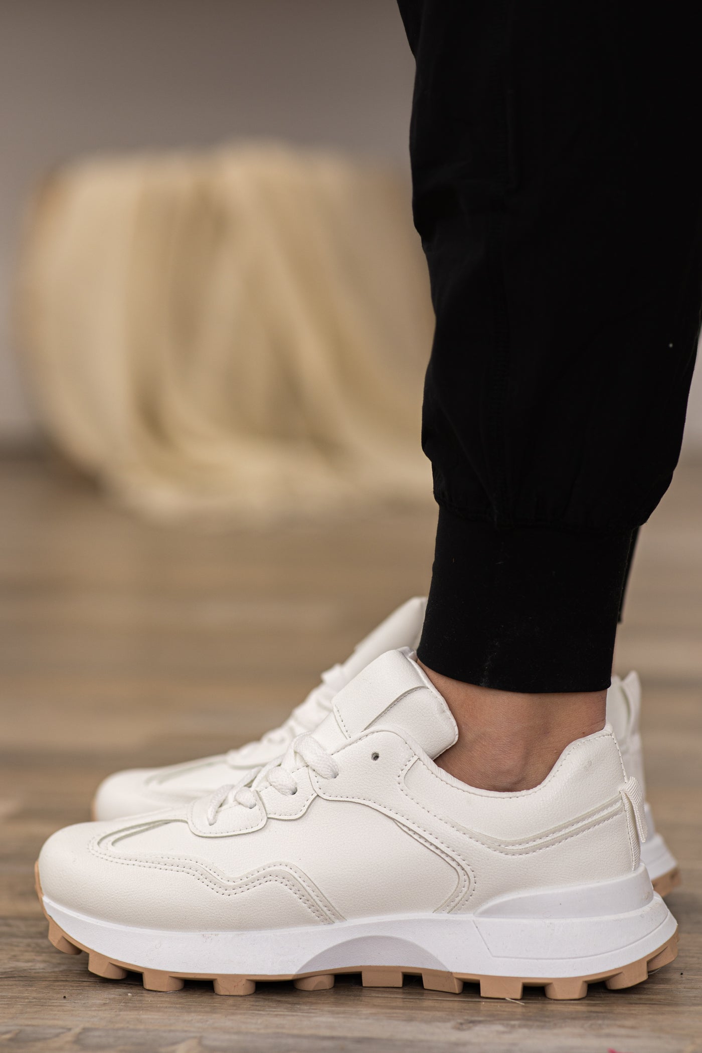 White Sneakers With Tan Sole
