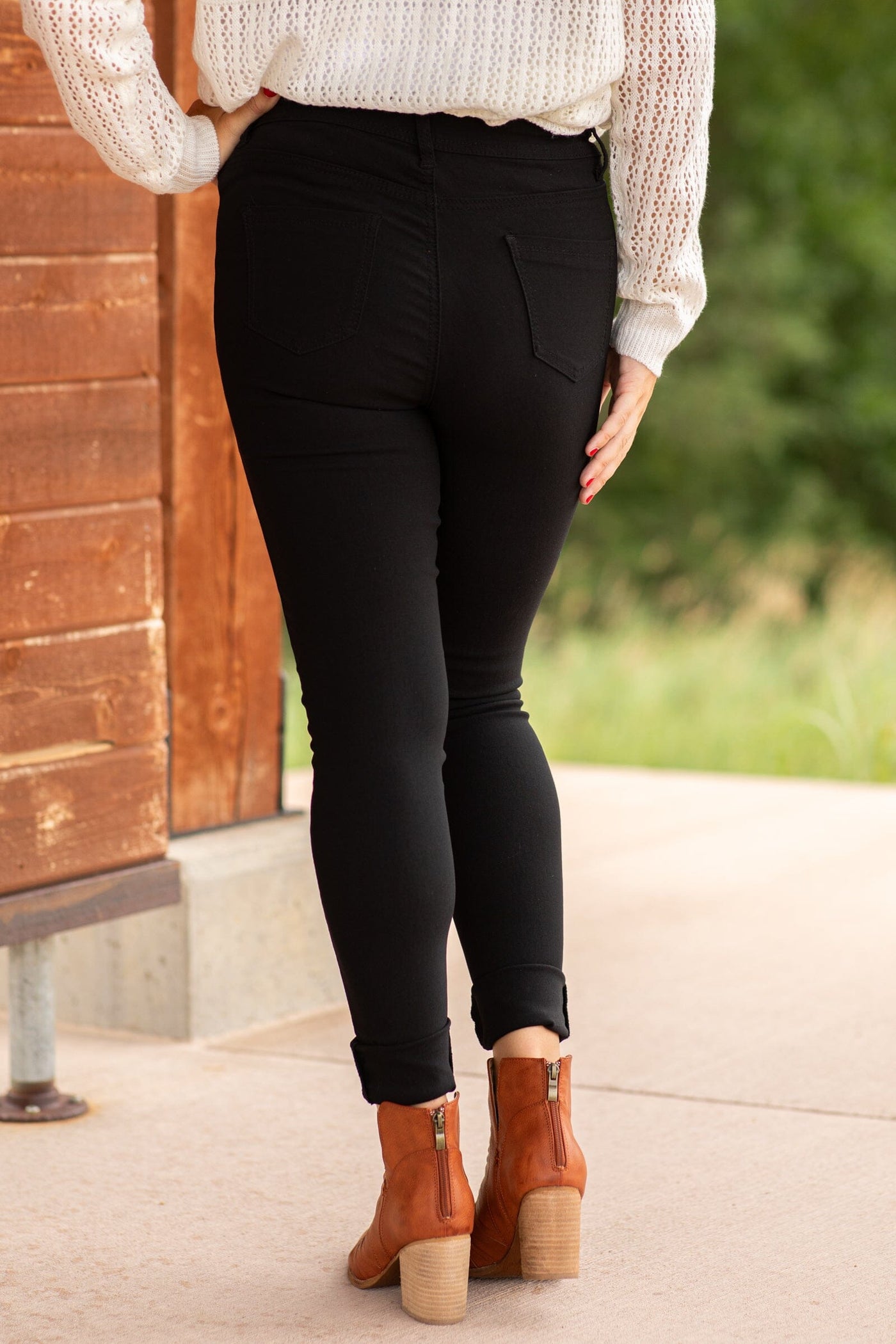 Black Skinny Fit High Rise Pants - Filly Flair