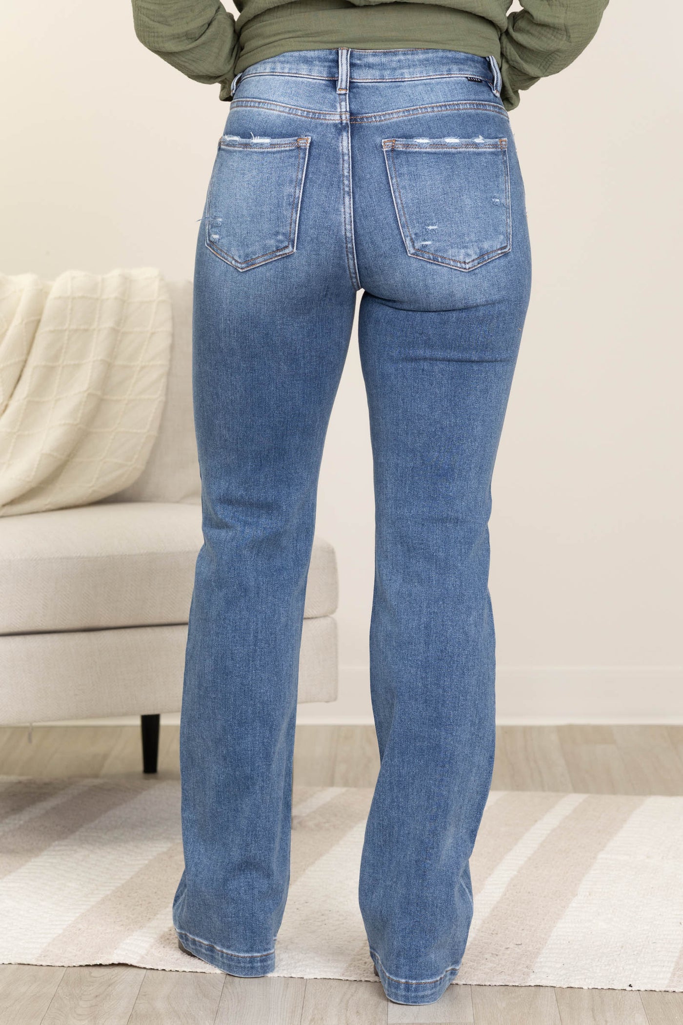Risen Tummy Control High Rise Straight Jeans