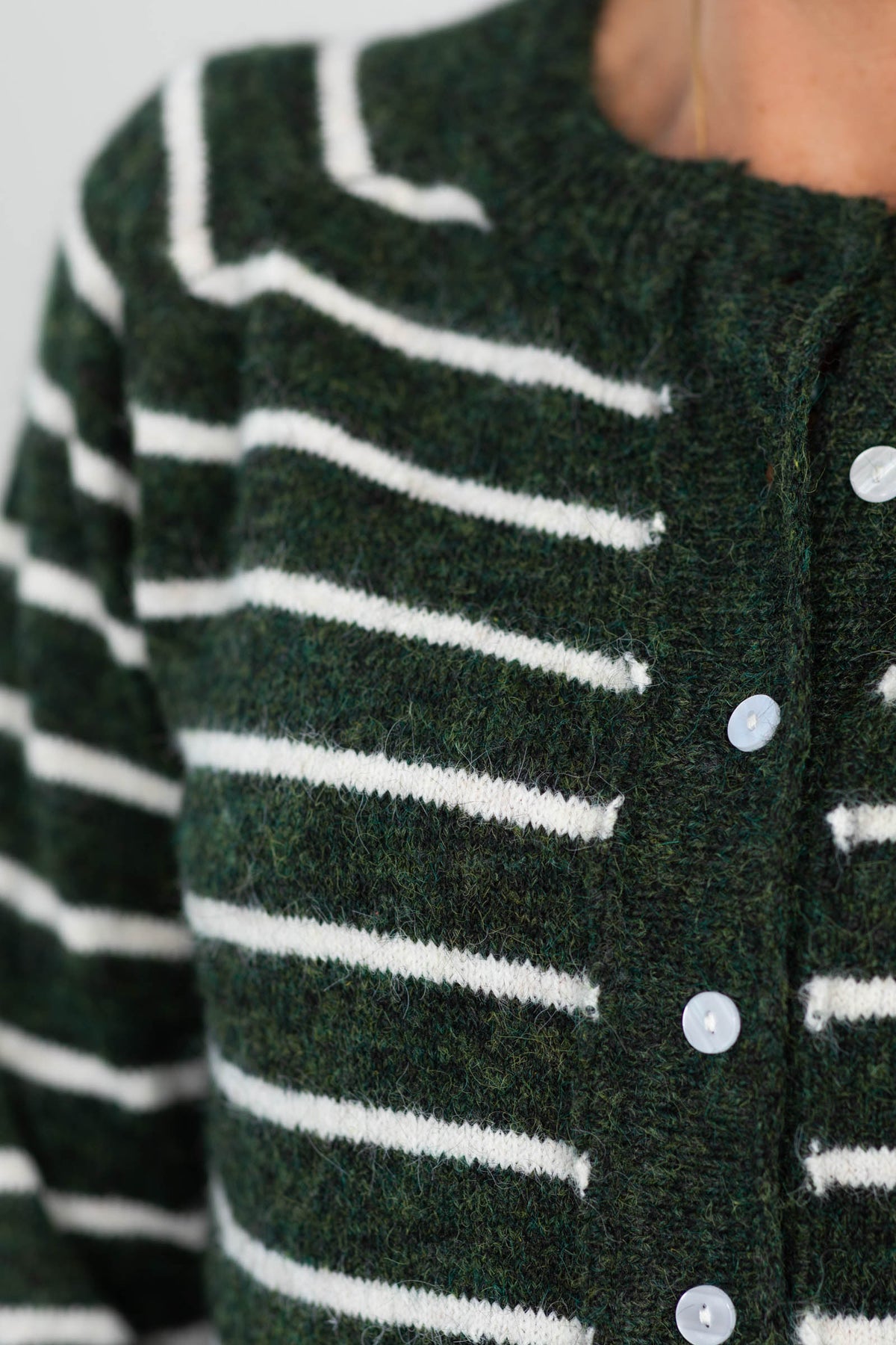 Staccato Striped Raglan Button Down Cardigan