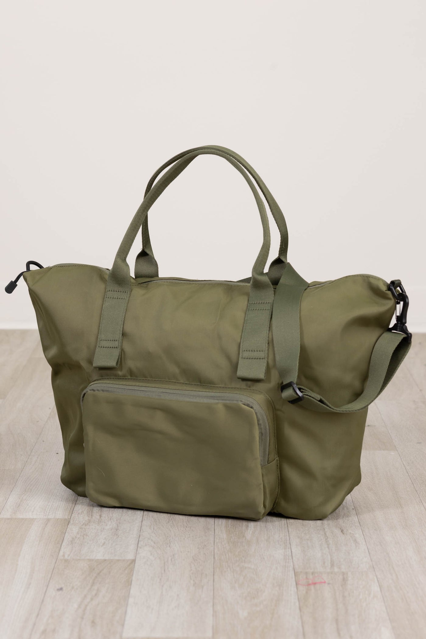 Olive Packable Folding Duffle Tote Bag