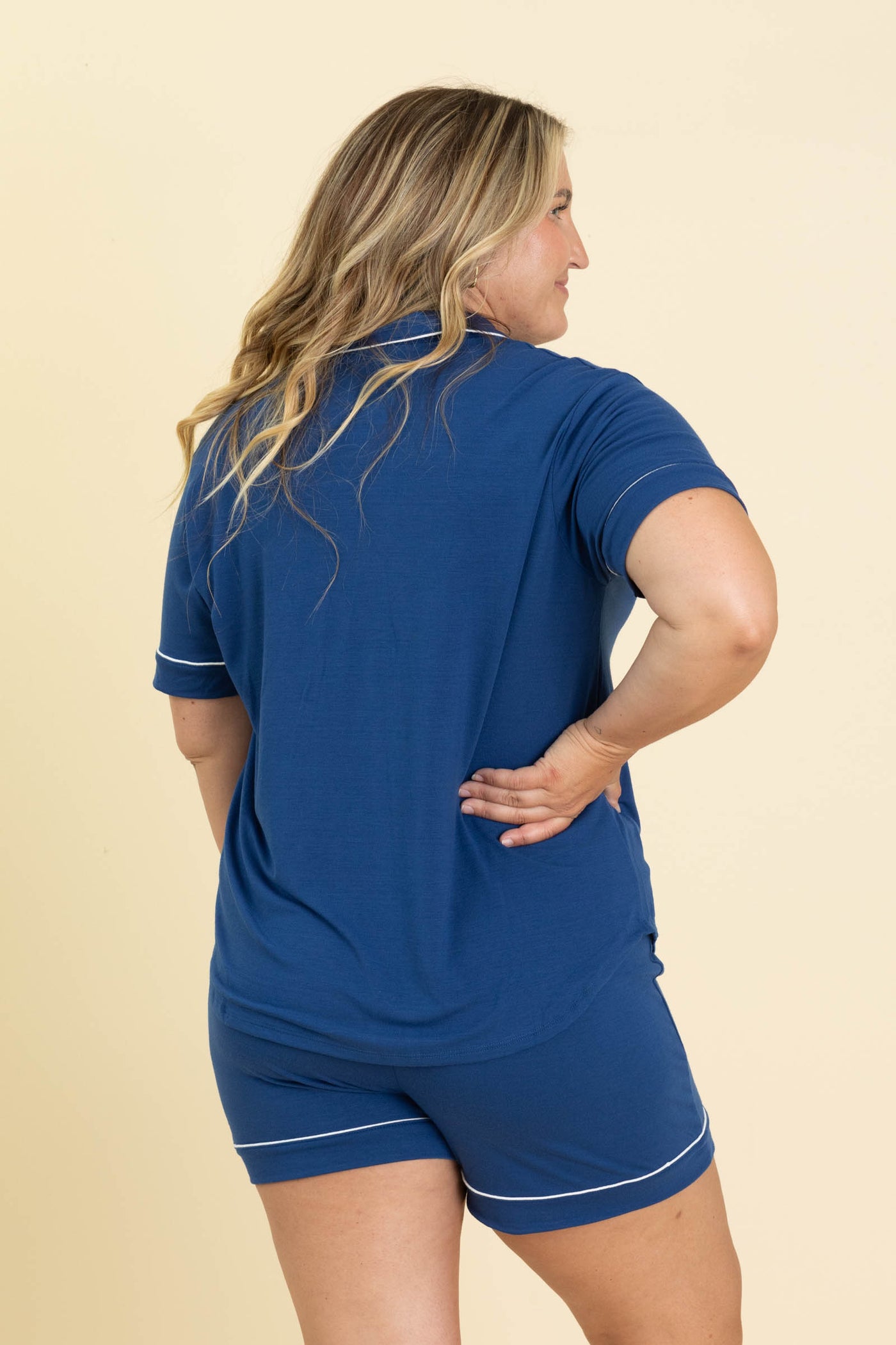 Relaxed Fit Short Sleeve Top And Shorts PJ Set