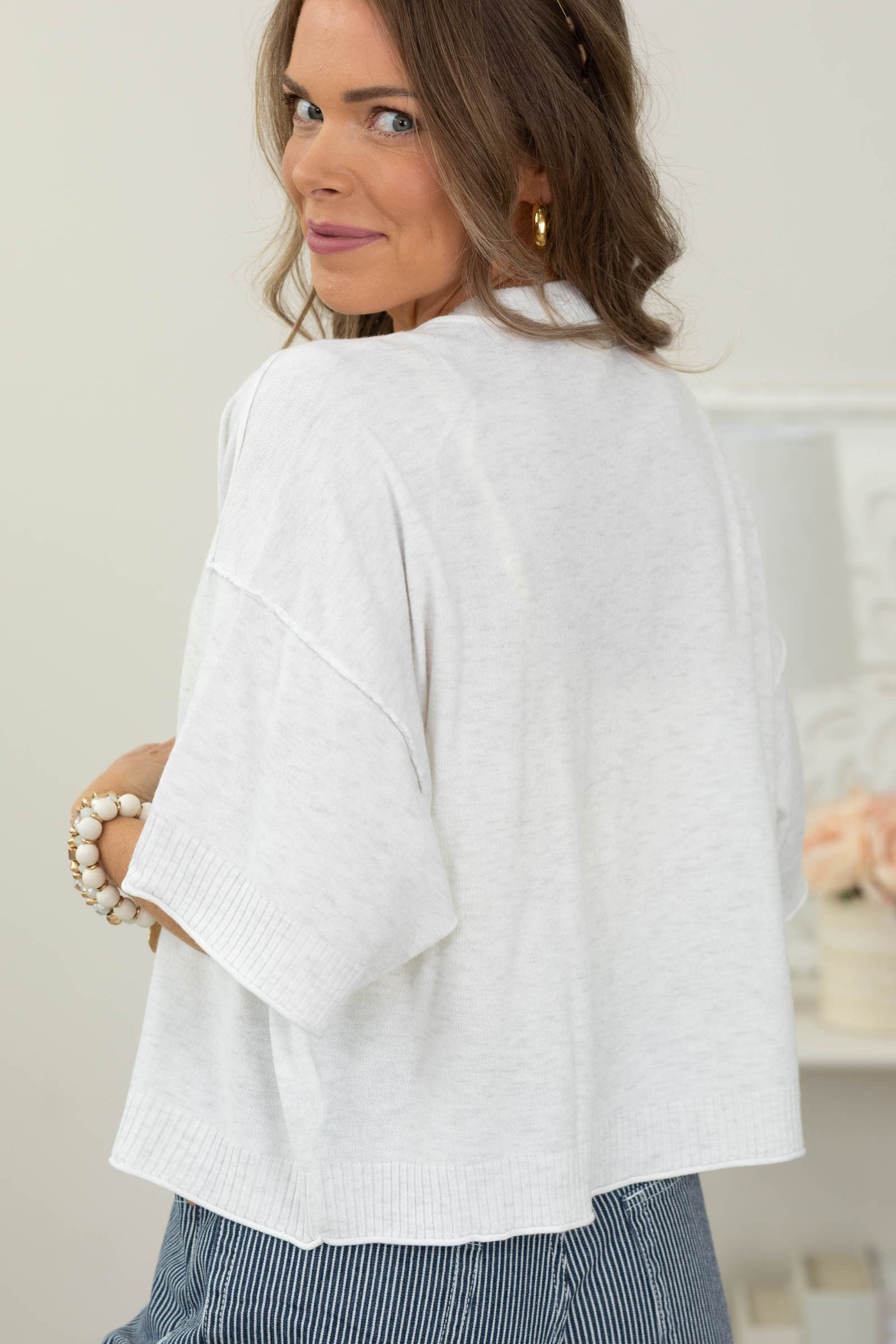 Cotierra Soft Knit Short Sleeve Button Cardigan