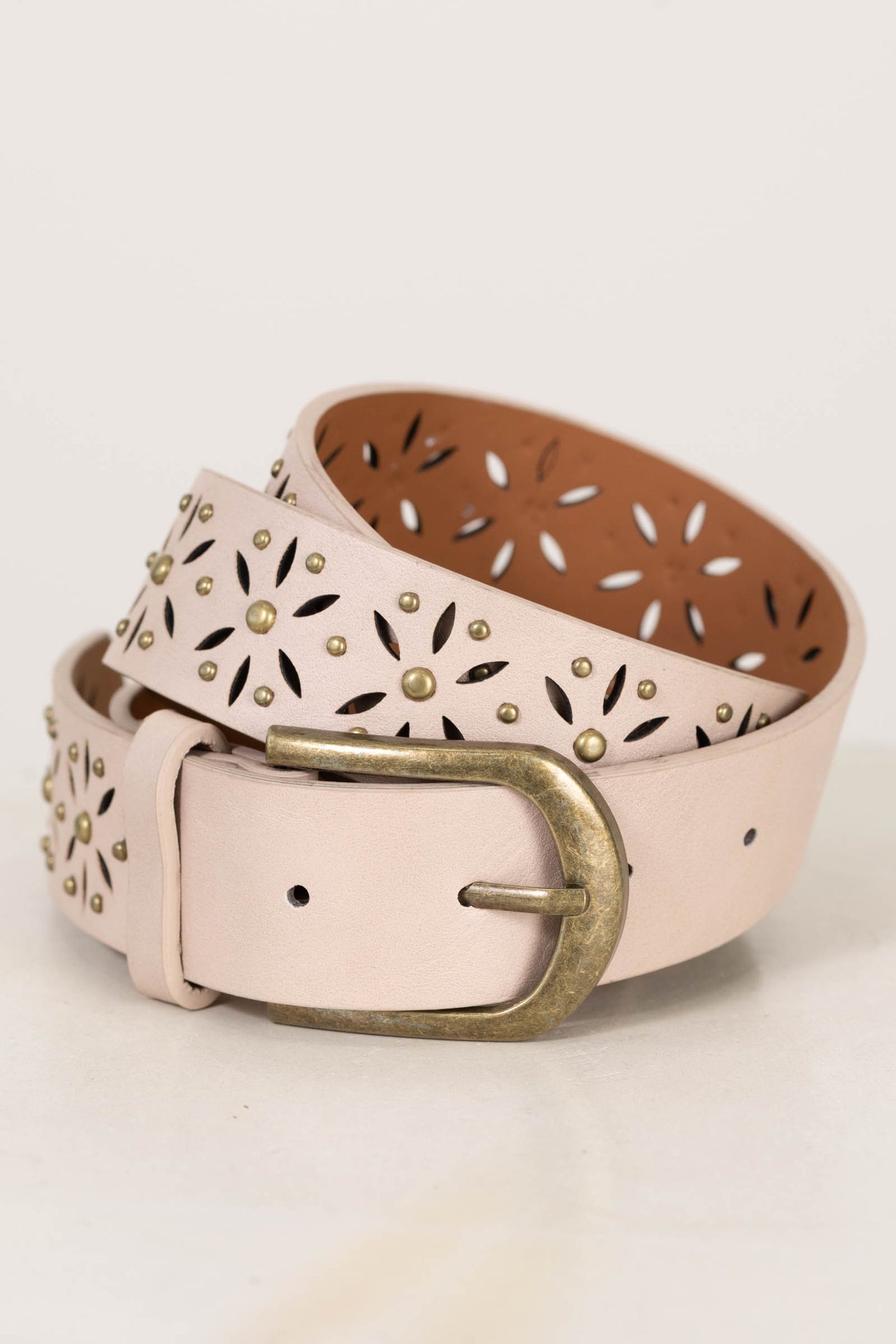 Flower Cutout Classic Buckle Belts