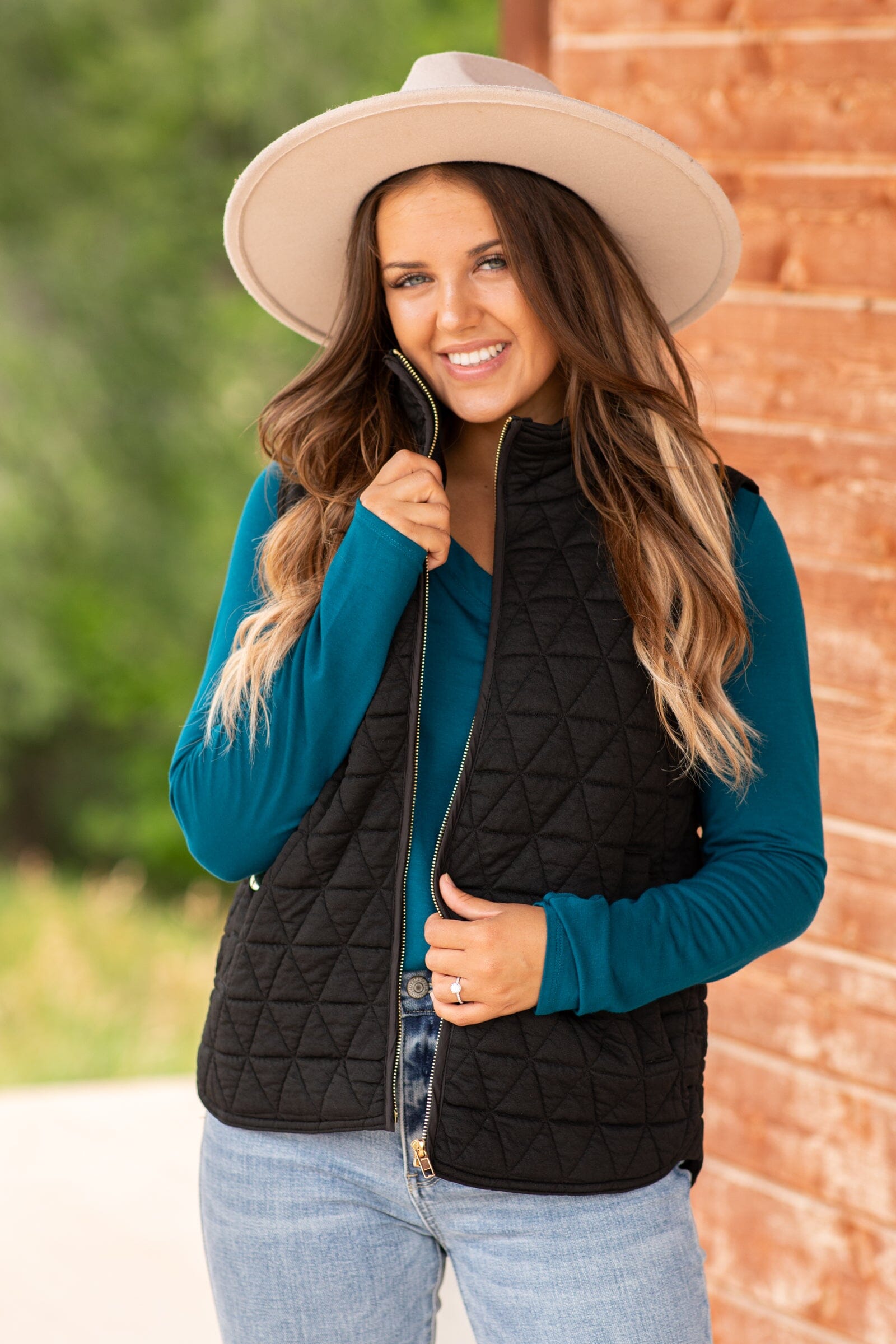 Black Quilted Vest - Filly Flair
