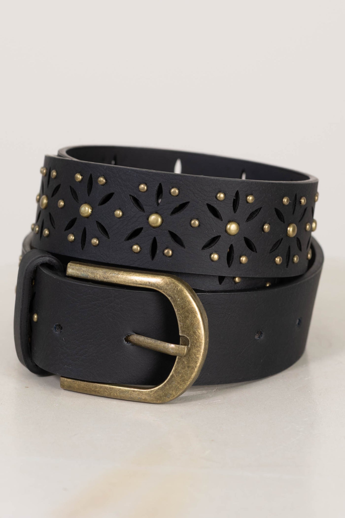 Flower Cutout Classic Buckle Belts