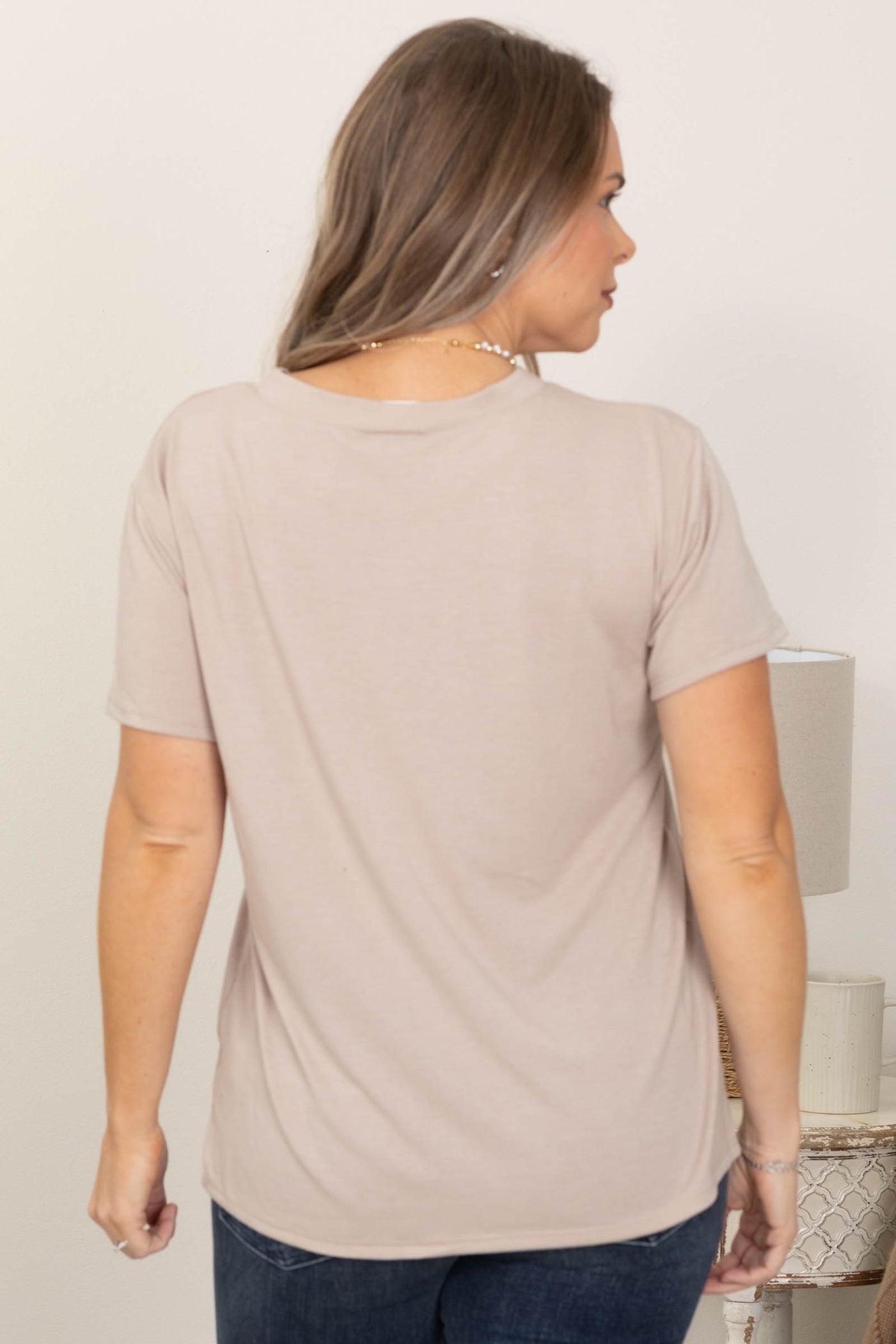 Light Mocha Wild And Free Buffalo Graphic Knit Tee