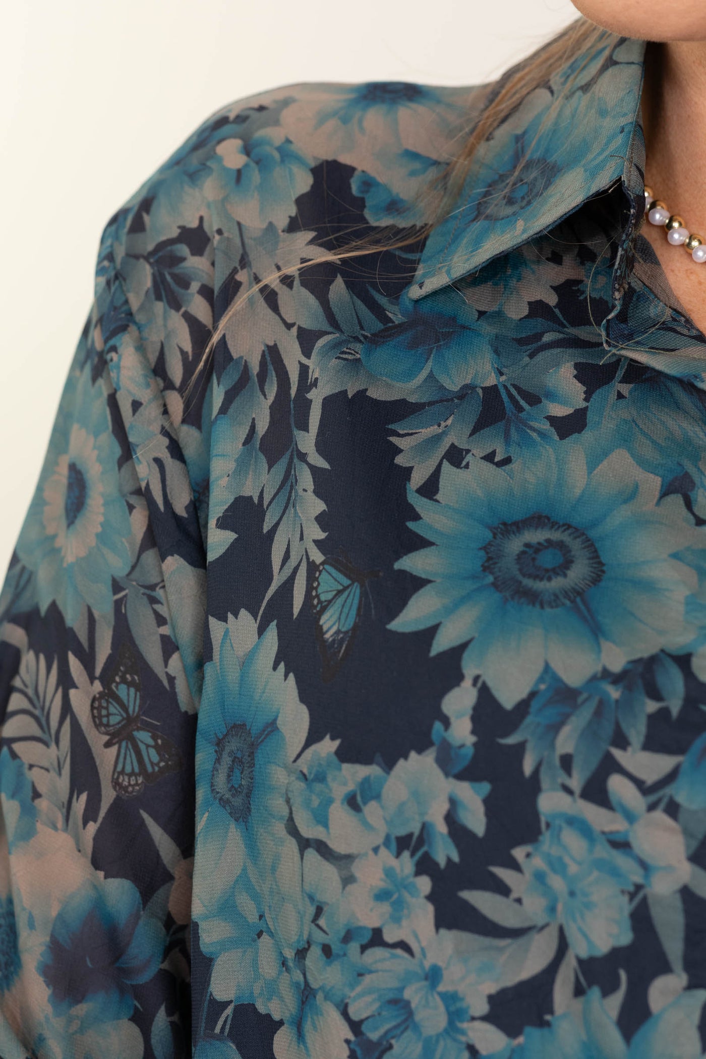 Floral Sheer Woven Button Ups