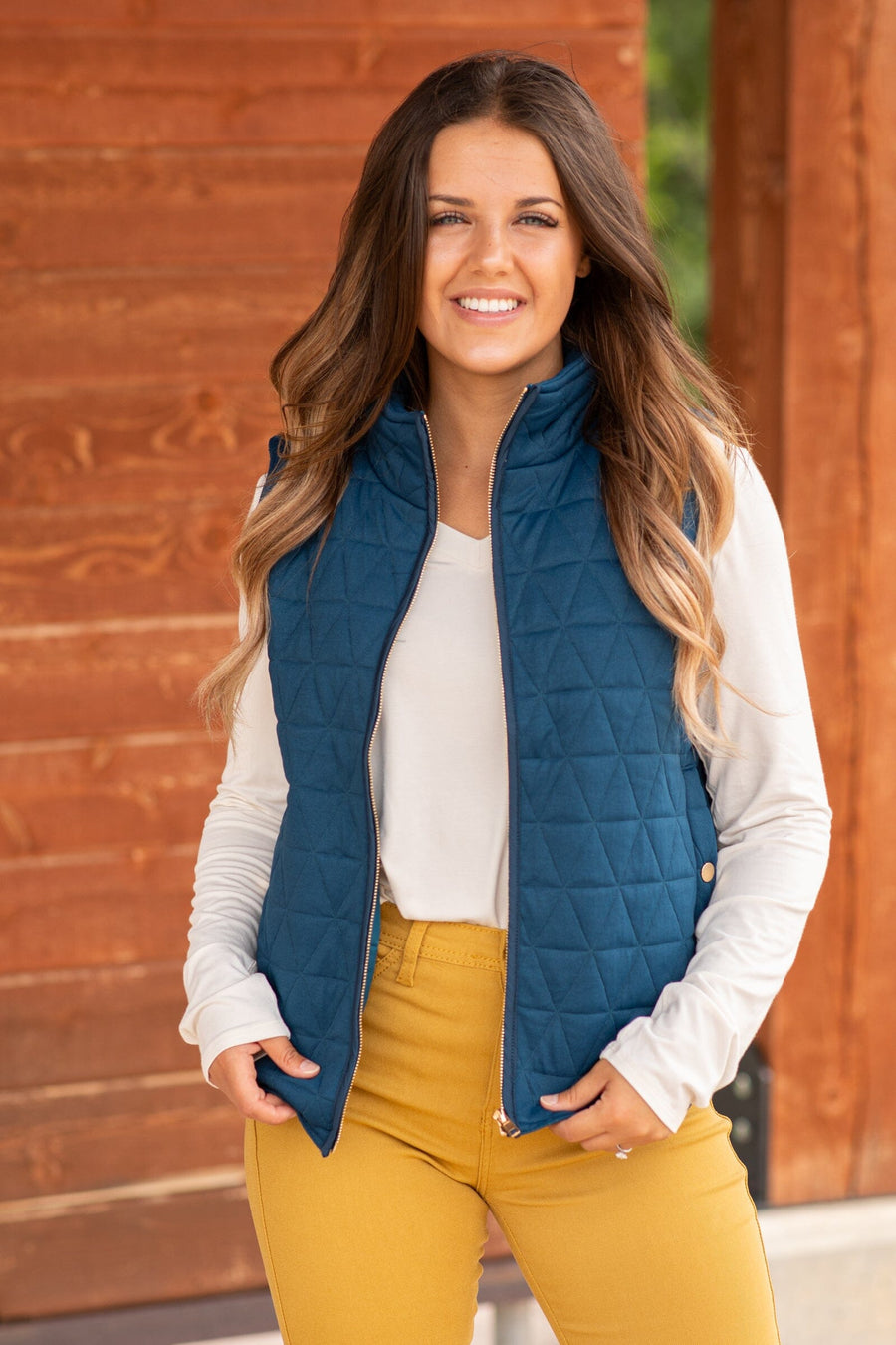 Teal Quilted Vest - Filly Flair